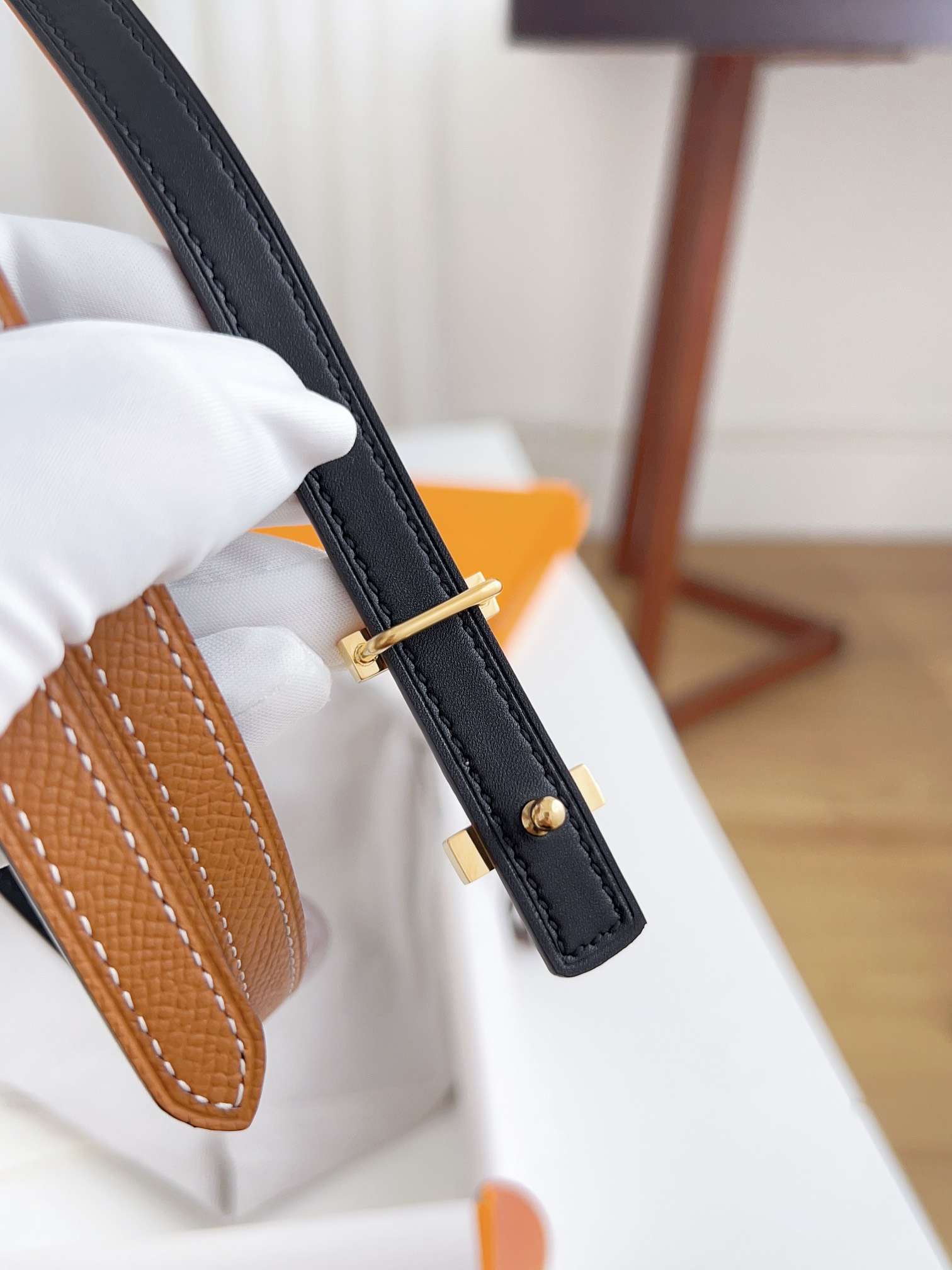 Hermès Female Basic Belt Cow Leather Silver 110cm-m