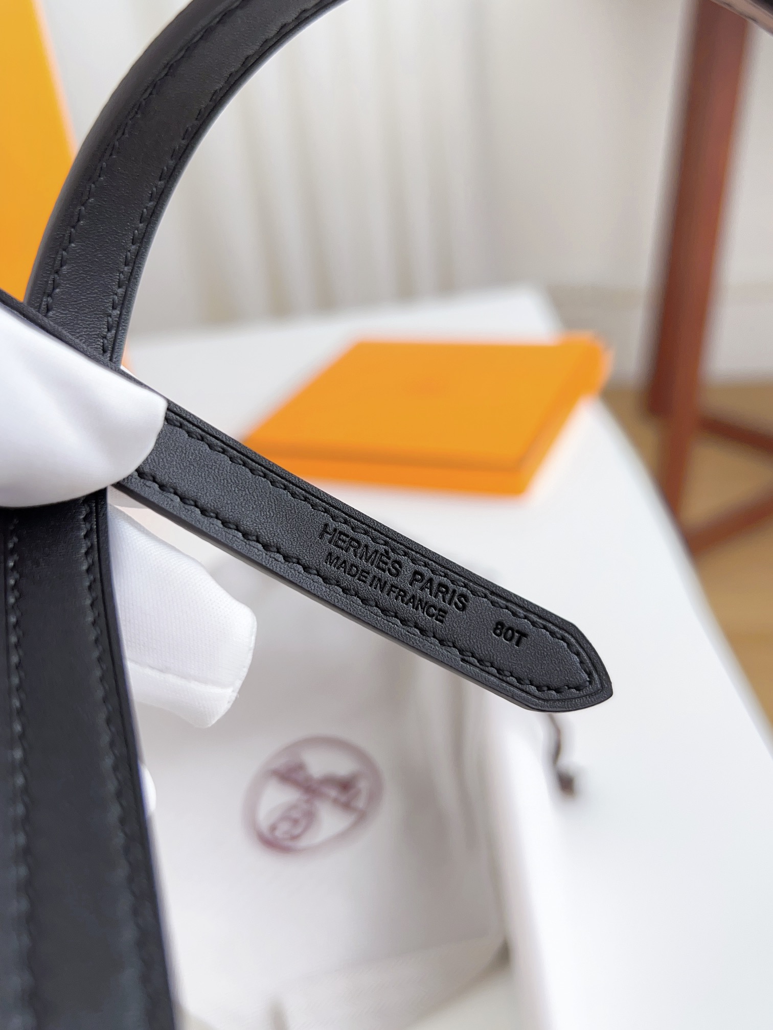 Hermès Female Basic Belt Cow Leather Silver 110cm-m