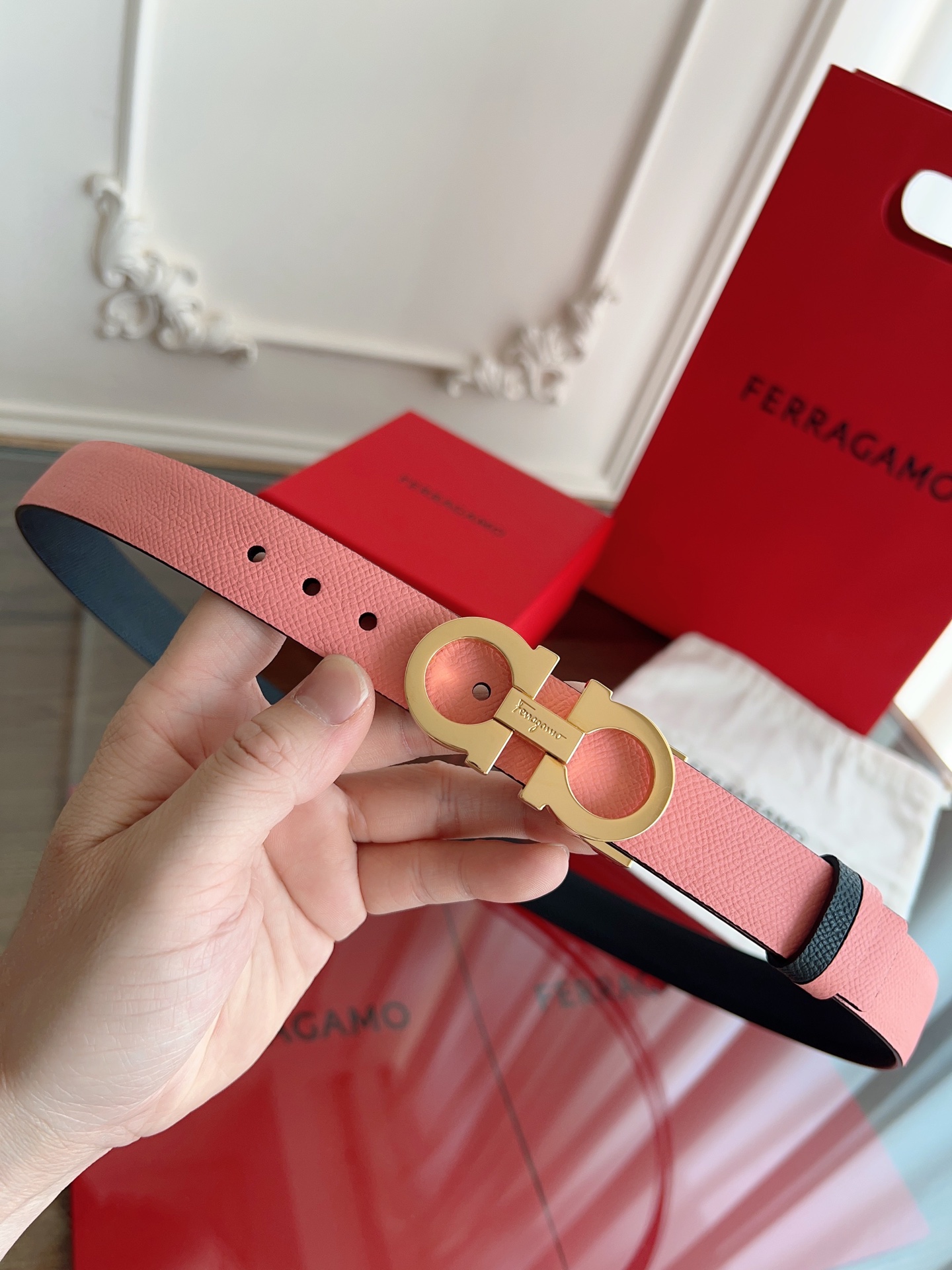 Salvatore Ferragamo Female Leather Belt Top Grain Leather M