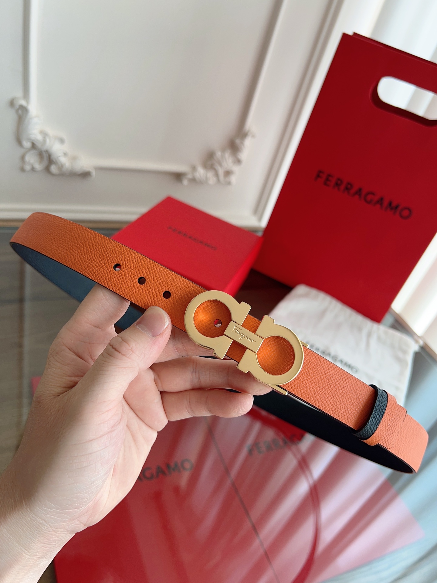 Salvatore Ferragamo Female Leather Belt Top Grain Leather M