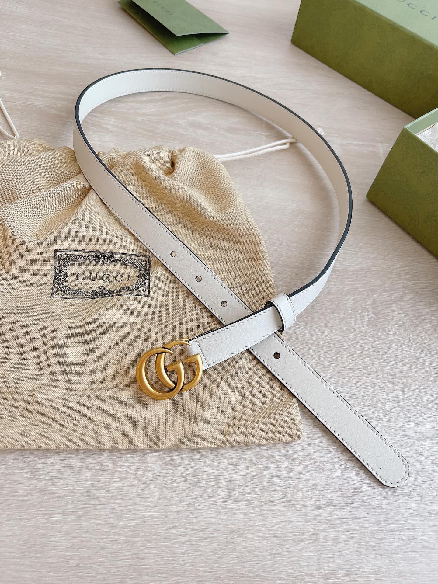 Gucci Female Basic Belt Cow Leather White M