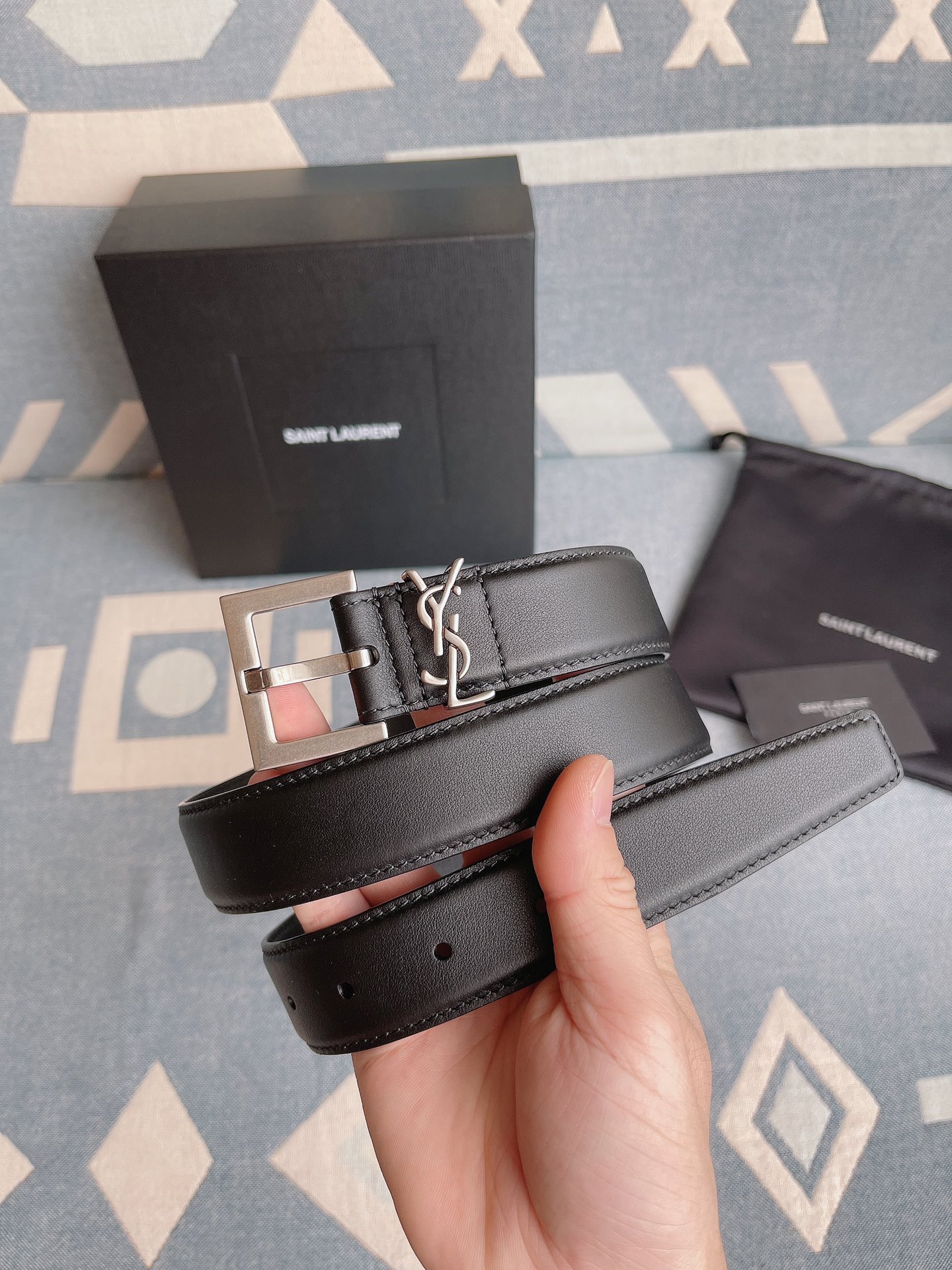 Saint Laurent Female Basic Belt Cow Leather M