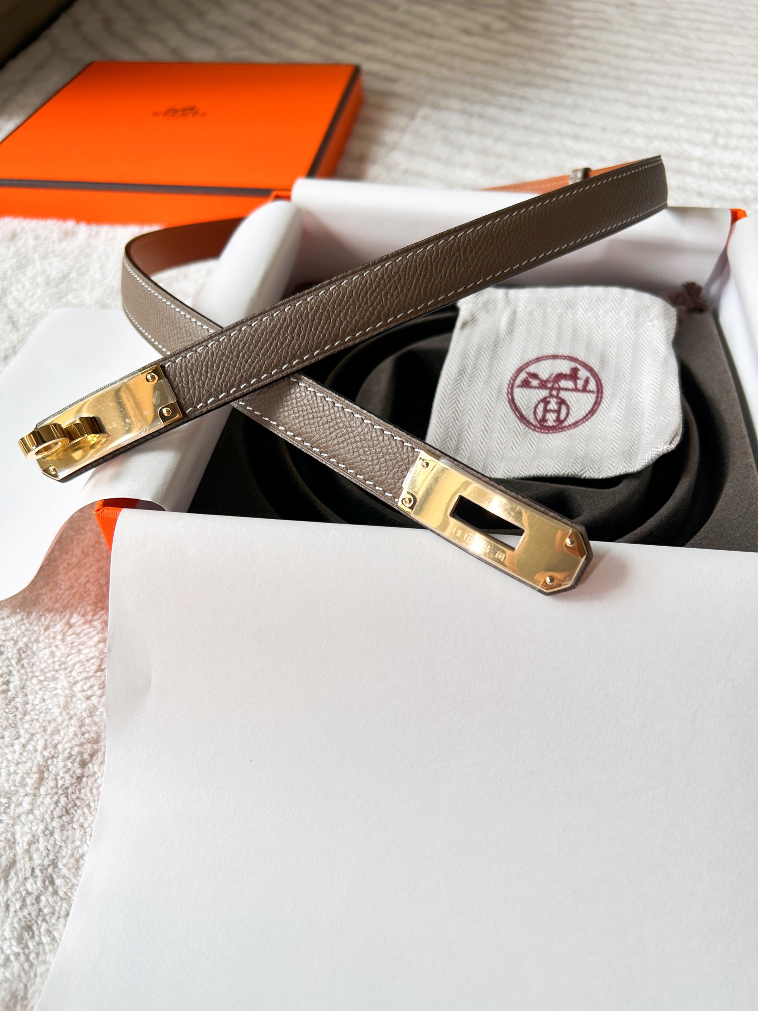 Hermès Female Leather Belt Cow Leather S-m-l