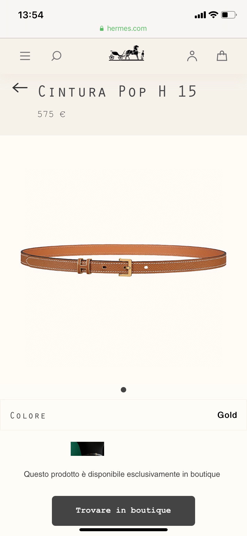 Hermès Female Leather Belt Cow Leather S-m