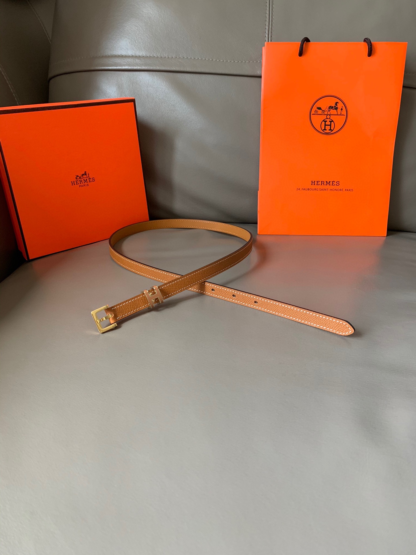 Hermès Female Leather Belt Cow Leather S-m