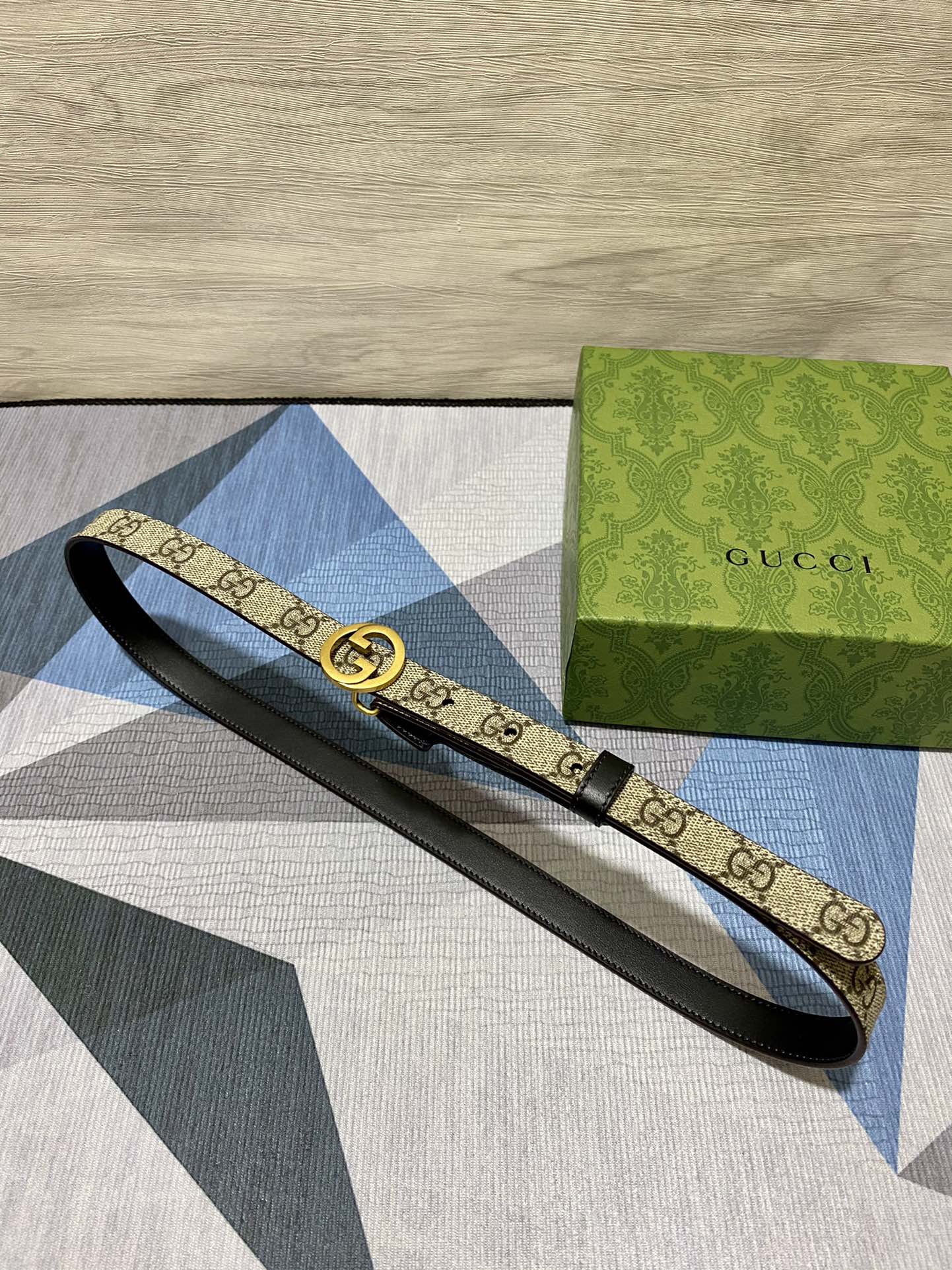 Gucci Female Leather Belt Top Grain Leather Waterproof 20mm