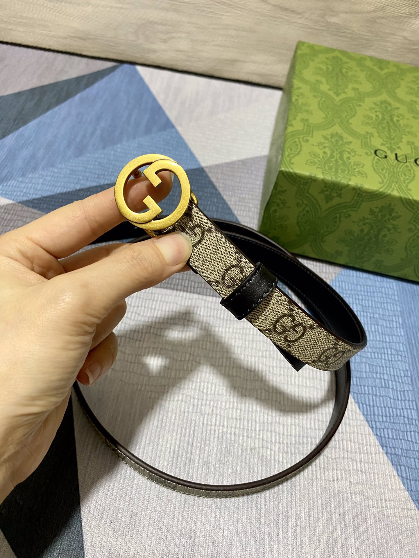 Gucci Female Leather Belt Top Grain Leather Waterproof 20mm