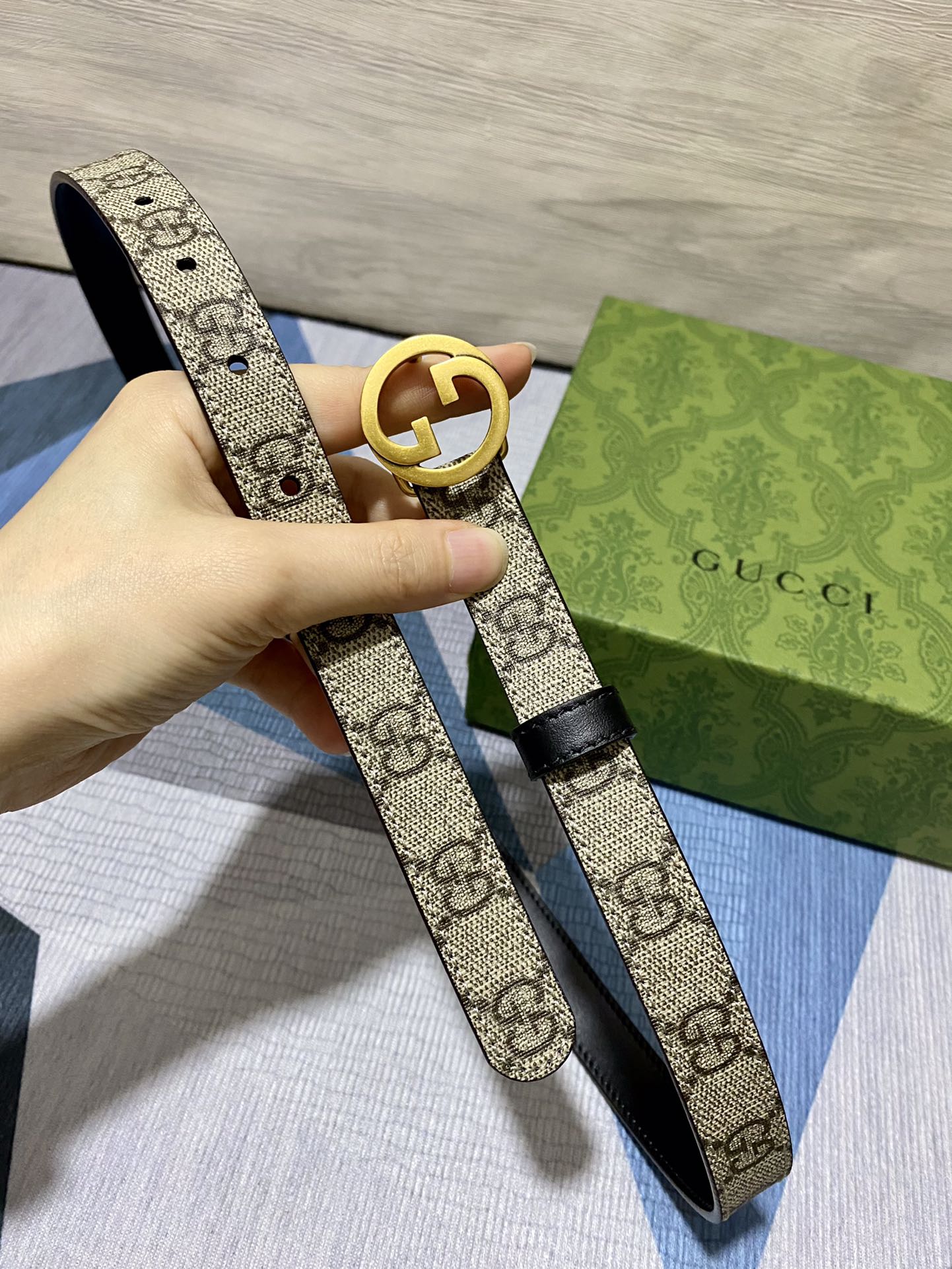 Gucci Female Leather Belt Top Grain Leather Waterproof 20mm