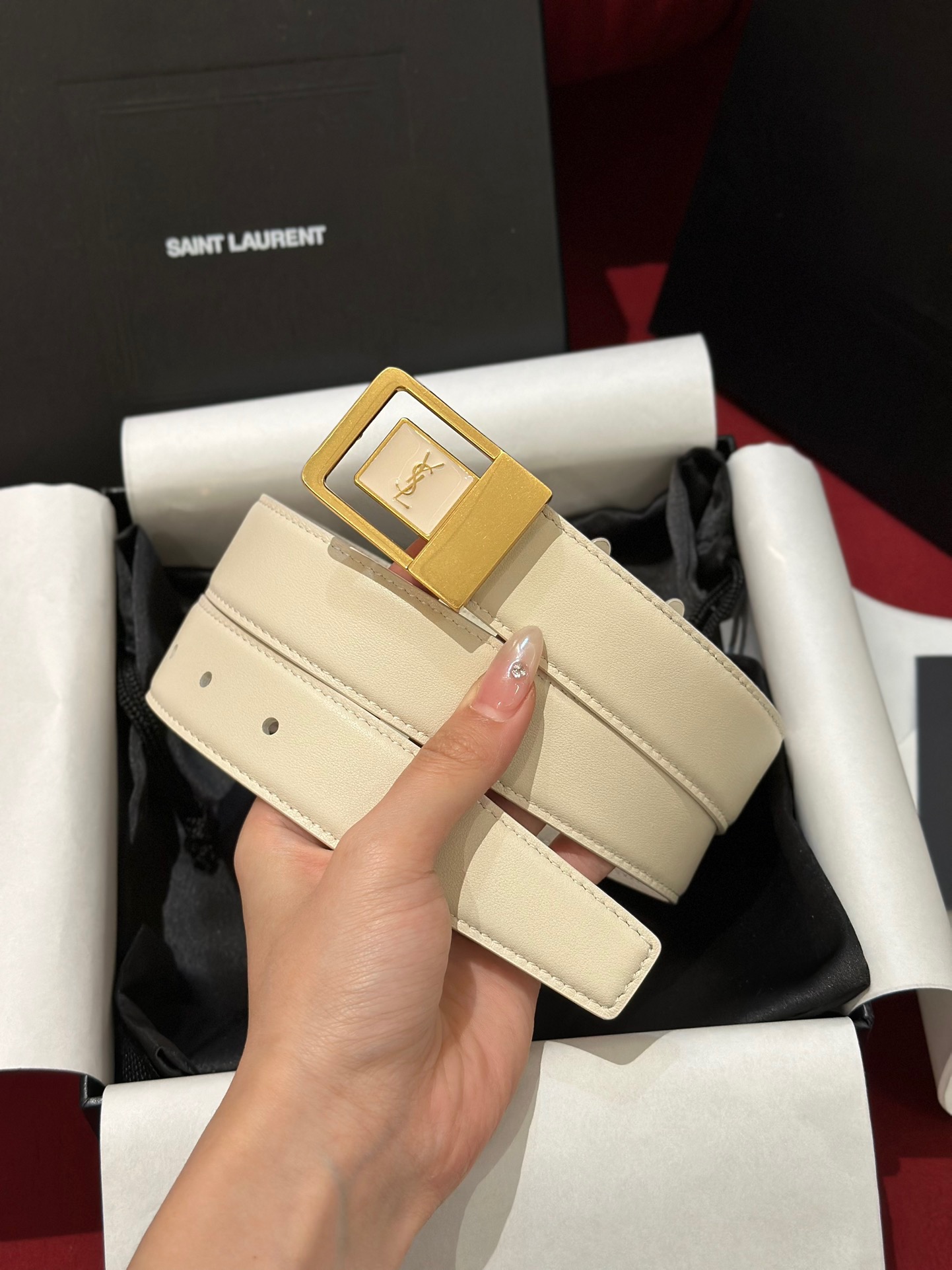 Saint Laurent Female Basic Belt Cow Leather S-m-l