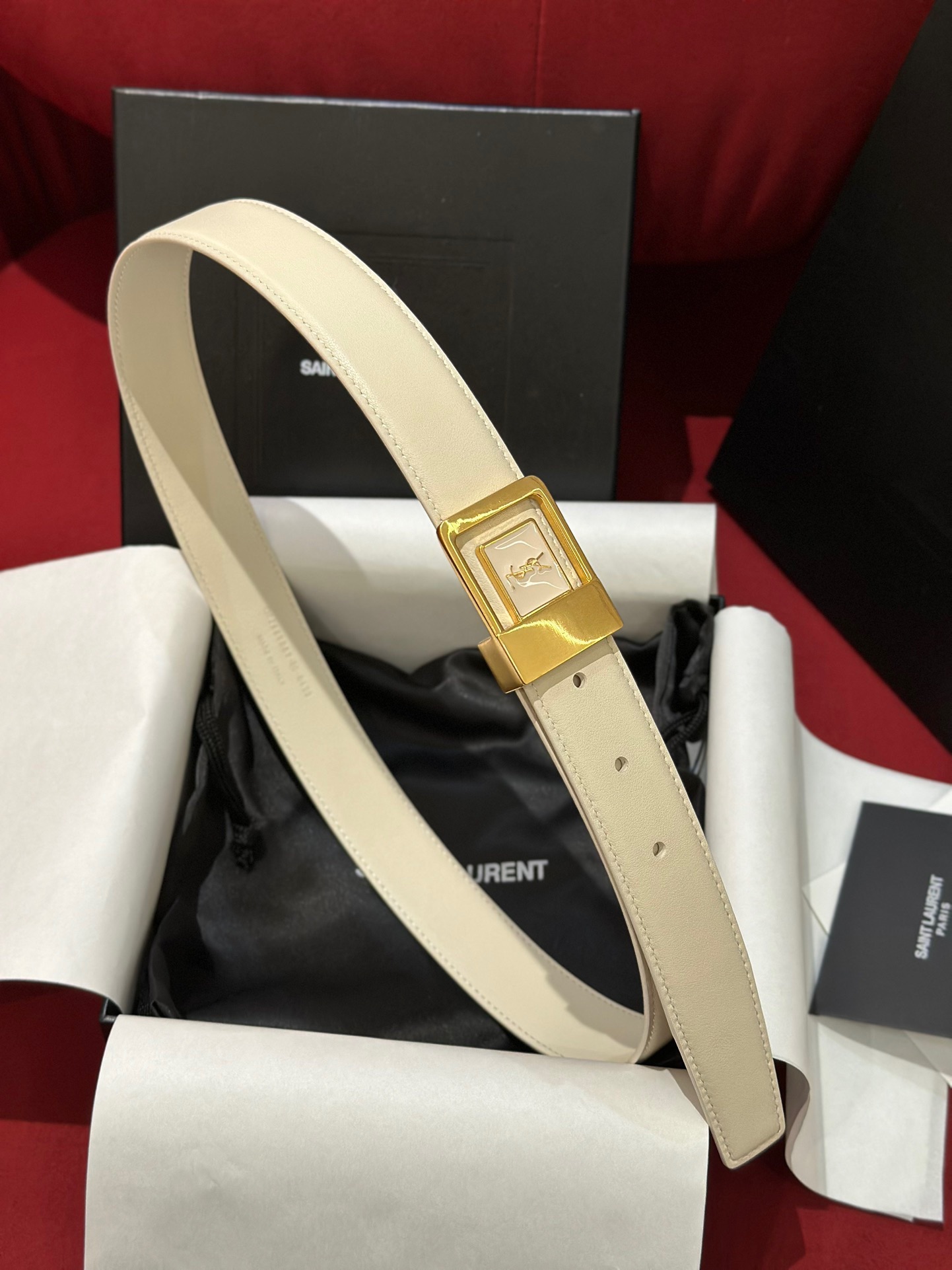 Saint Laurent Female Basic Belt Cow Leather S-m-l