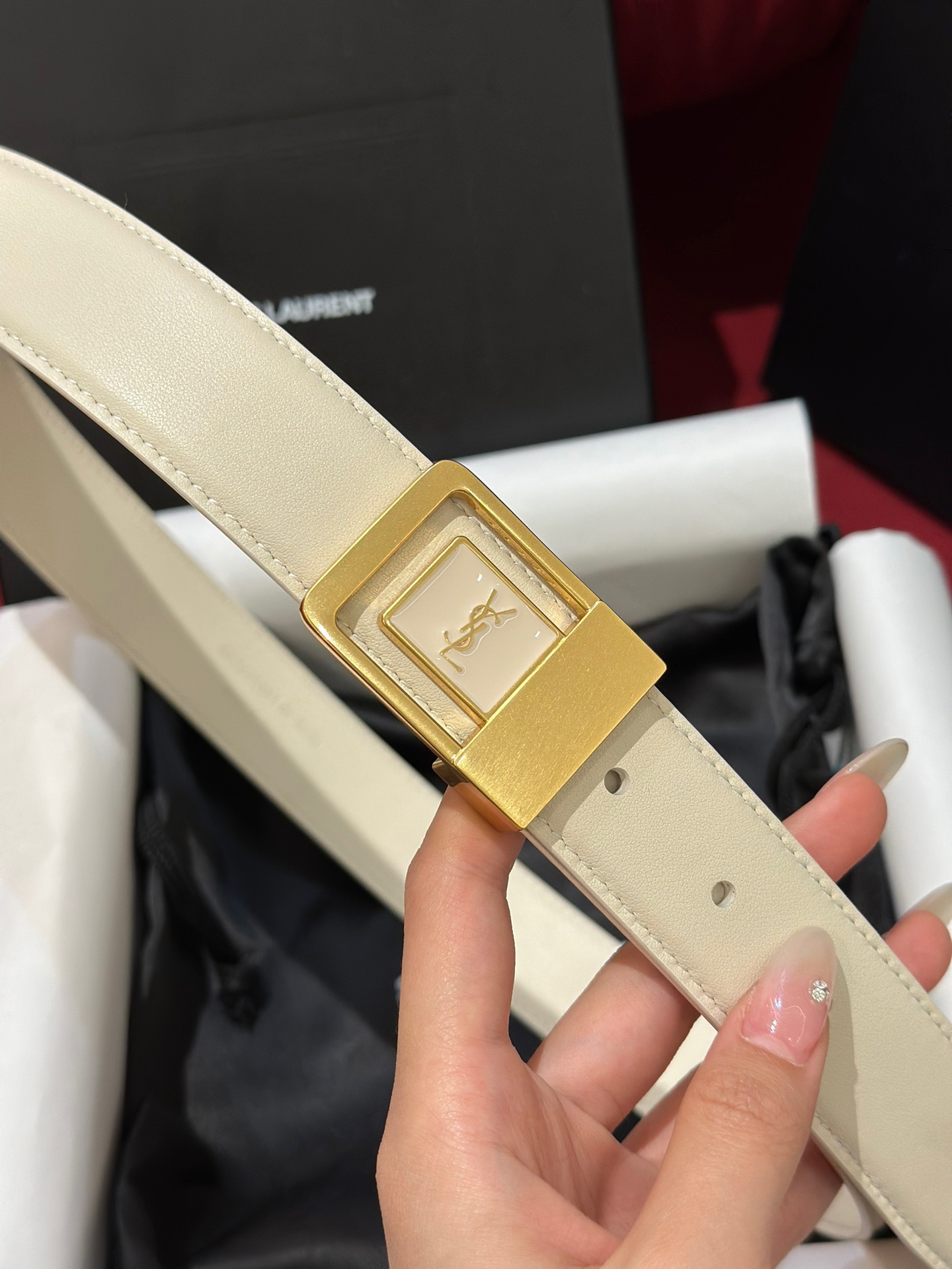 Saint Laurent Female Basic Belt Cow Leather S-m-l