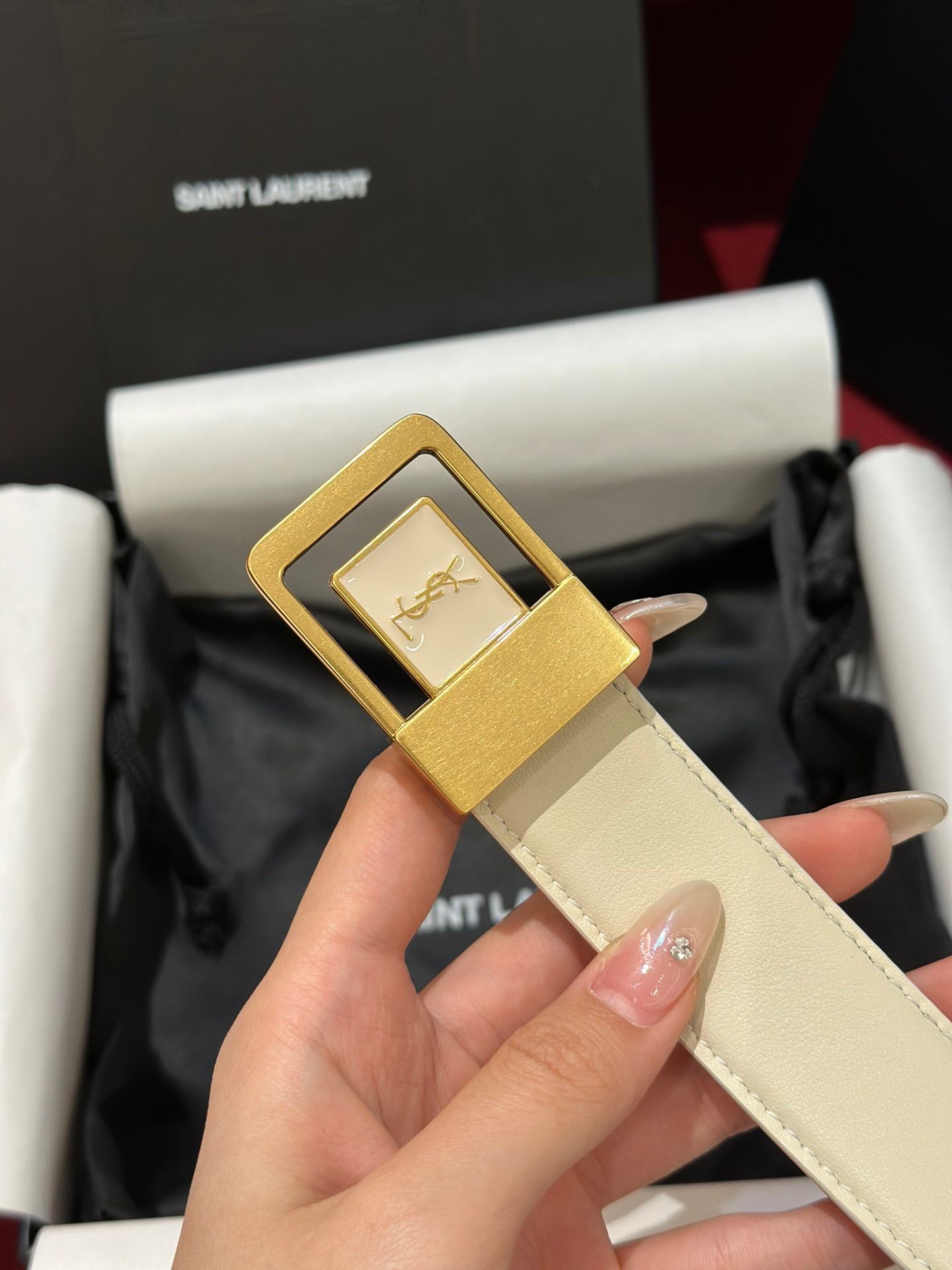 Saint Laurent Female Basic Belt Cow Leather S-m-l