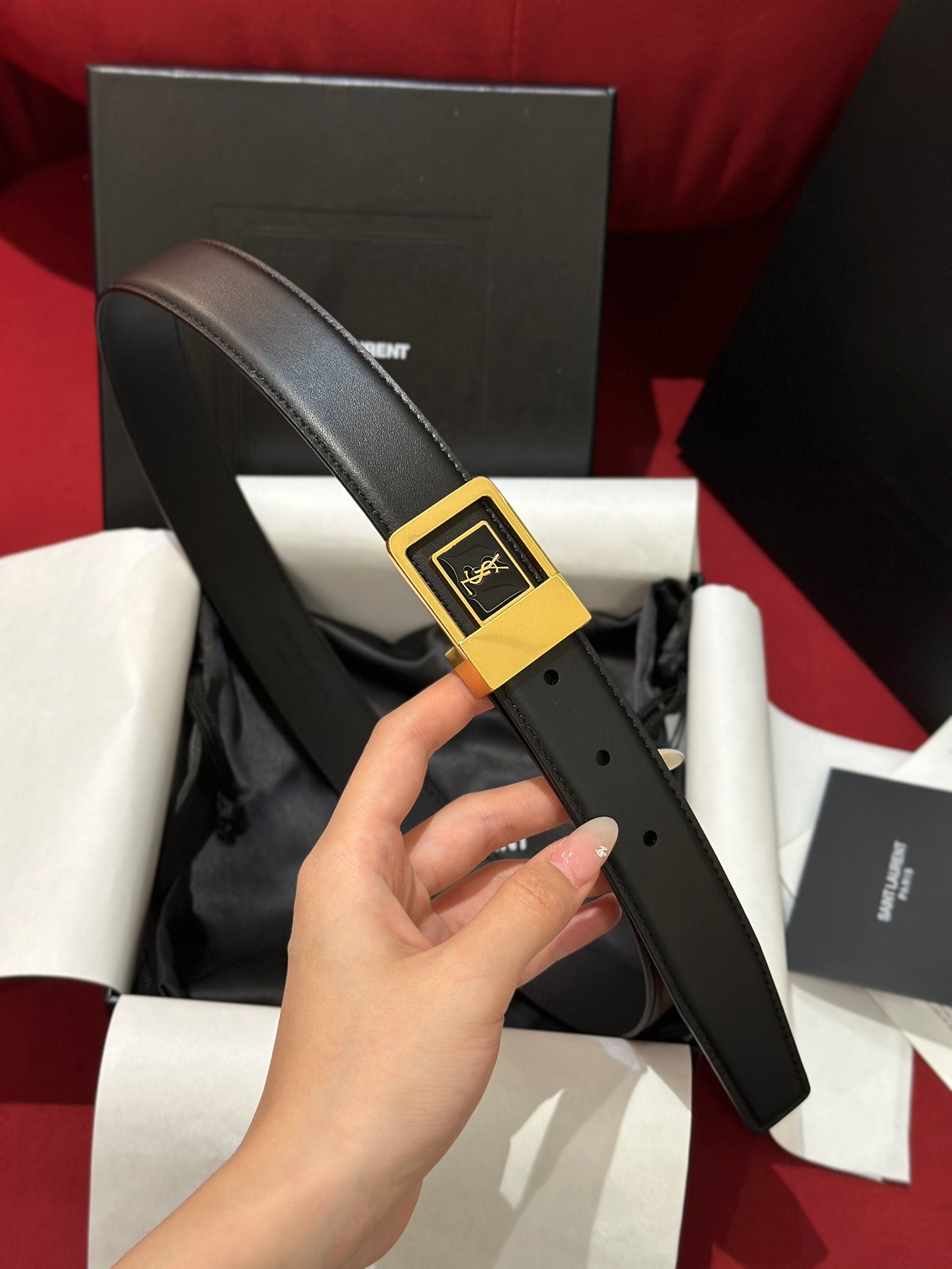 Saint Laurent Female Basic Belt Cow Leather S-m-l