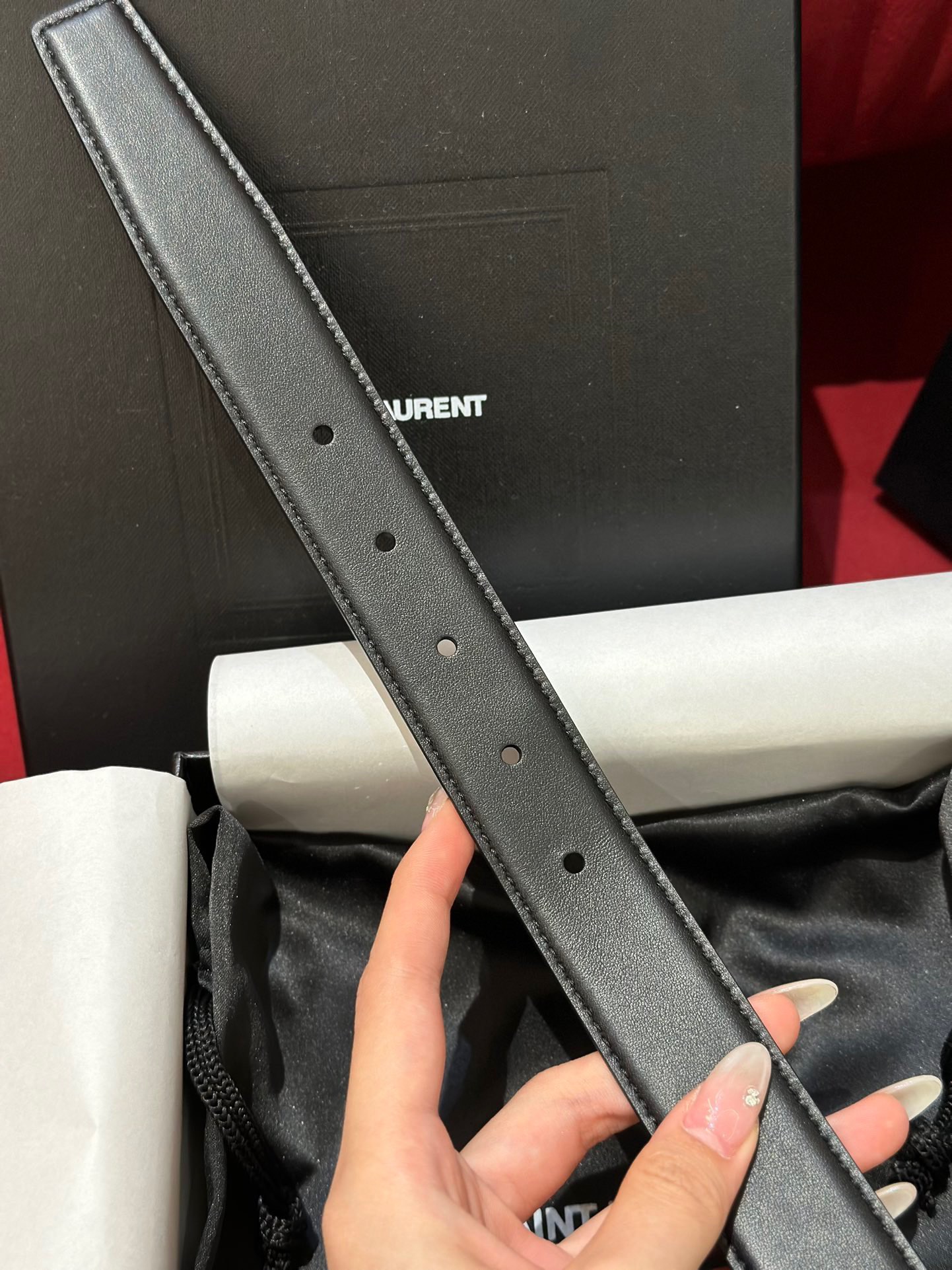 Saint Laurent Female Basic Belt Cow Leather S-m-l
