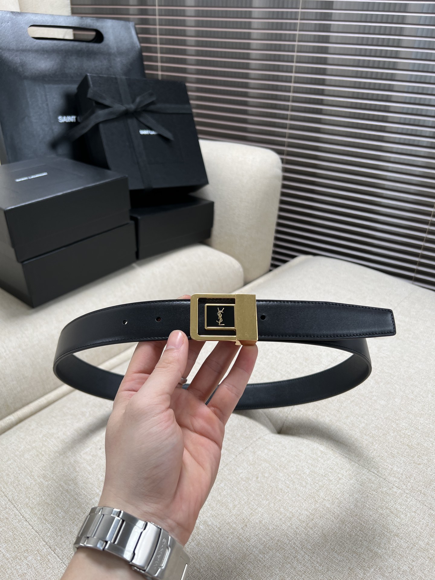Saint Laurent Female Leather Belt S-m-l