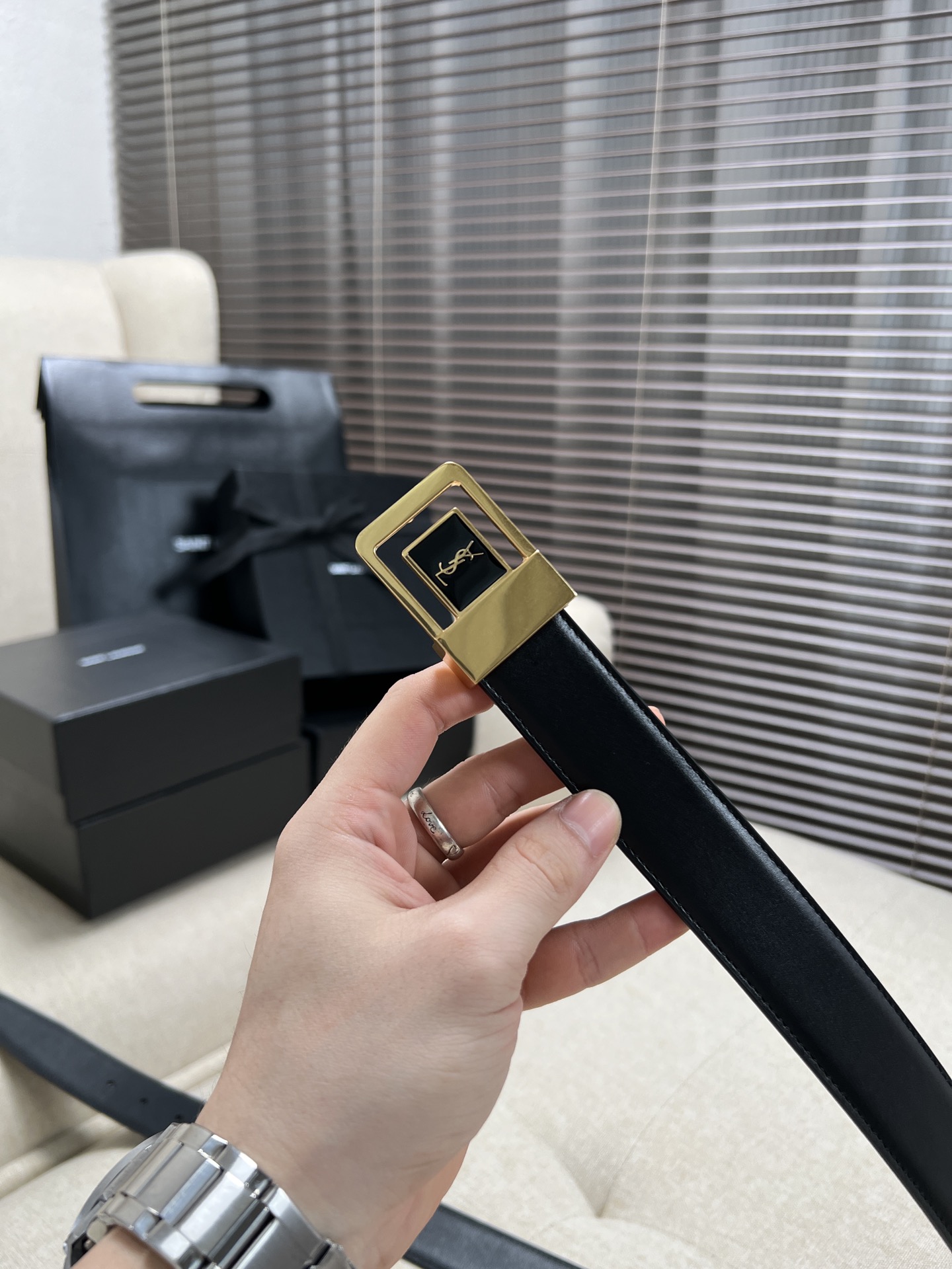 Saint Laurent Female Leather Belt S-m-l