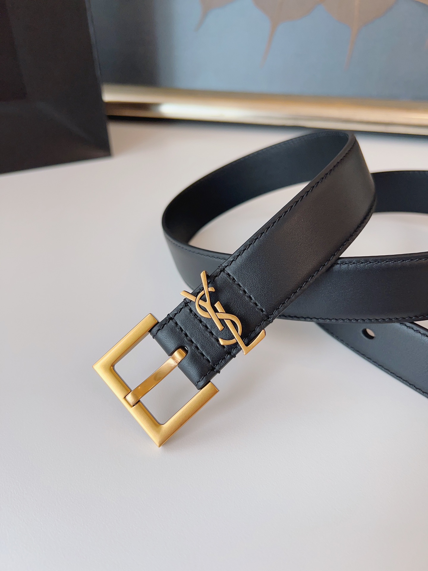 Saint Laurent Female Leather Belt Cow Leather S-m-l