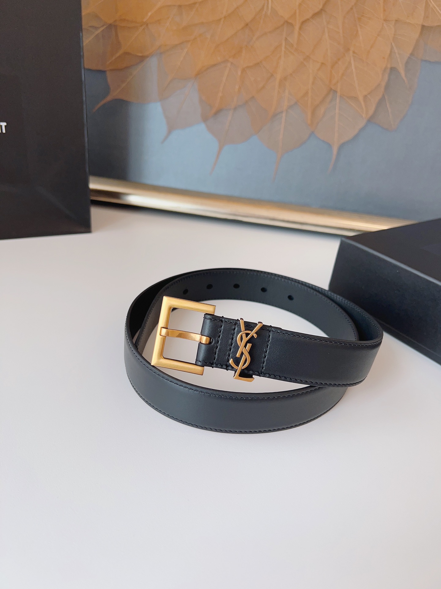 Saint Laurent Female Leather Belt Cow Leather S-m-l
