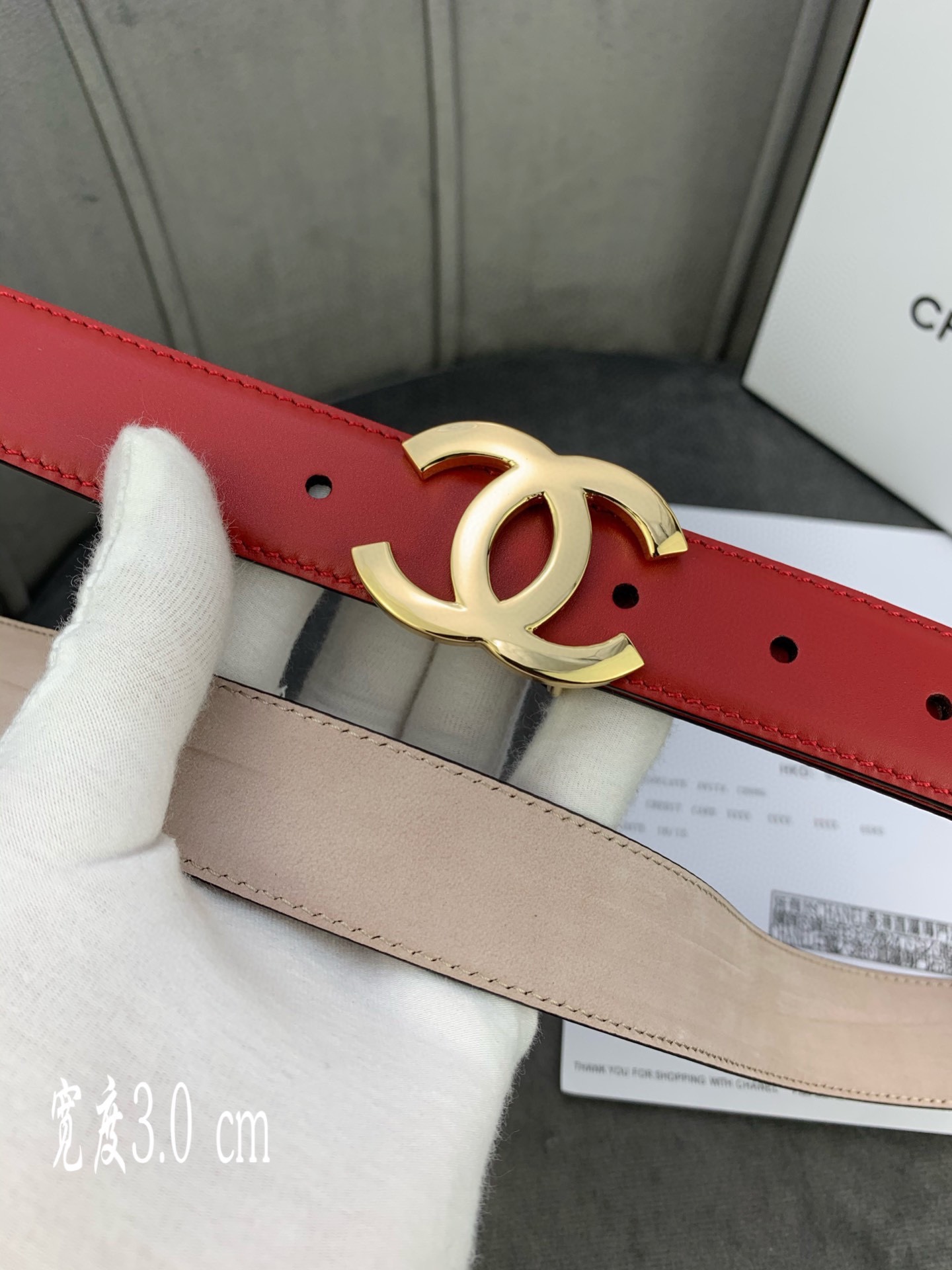 Chanel Female Leather Belt Cow Leather Silver M-l