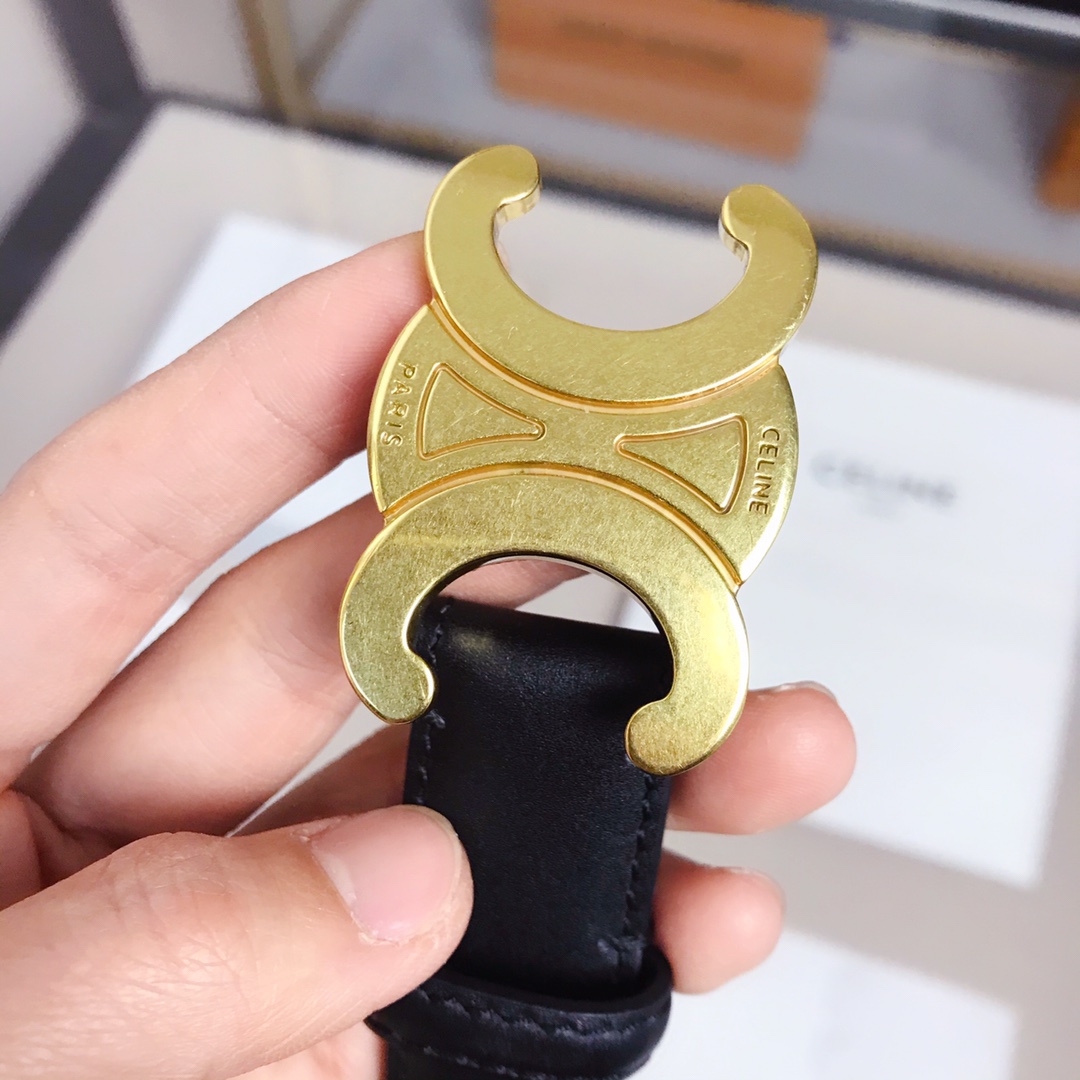 Celine Female Leather Belt Cow Leather 5mm-l