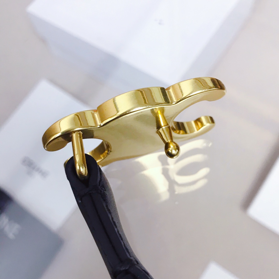 Celine Female Leather Belt Cow Leather 5mm-l