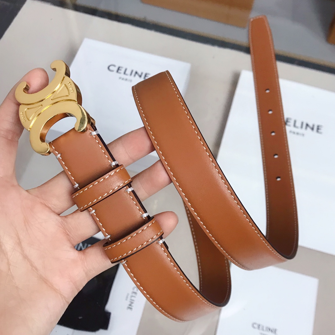 Celine Female Leather Belt Cow Leather 5mm-l
