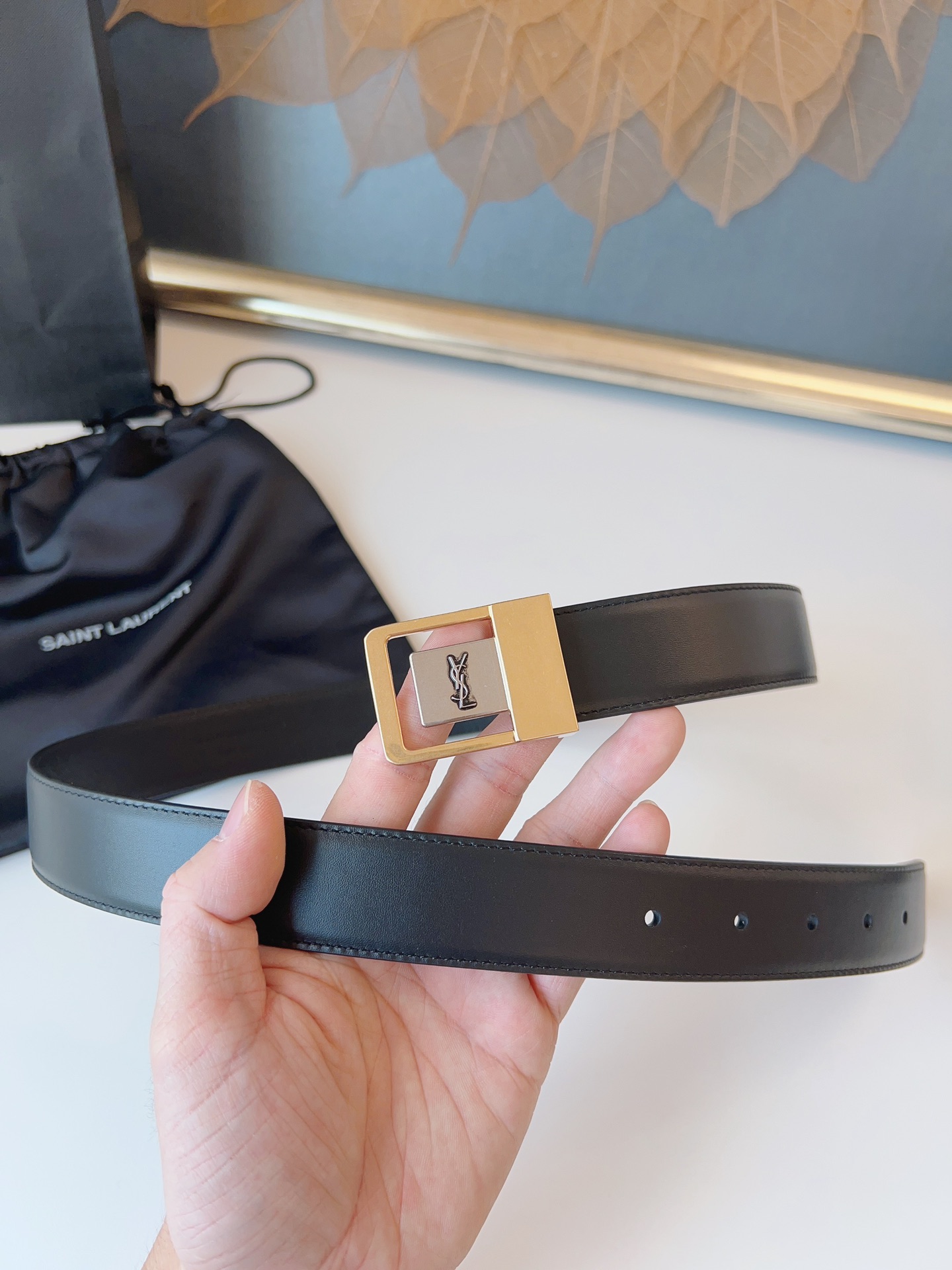 Saint Laurent Female Leather Belt S-m-l