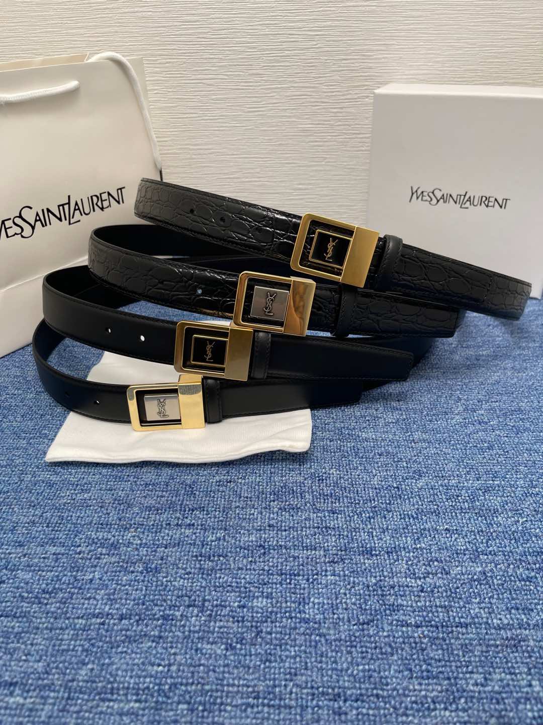 Saint Laurent Female Basic Belt Cow Leather S-m-l