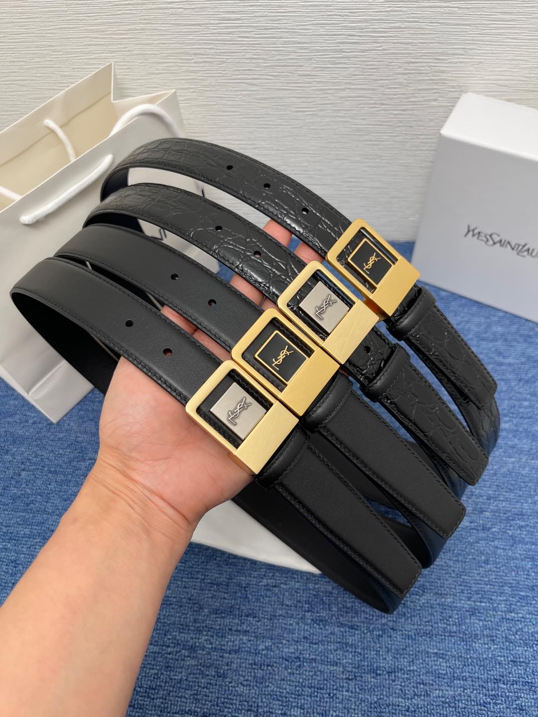 Saint Laurent Female Basic Belt Cow Leather S-m-l