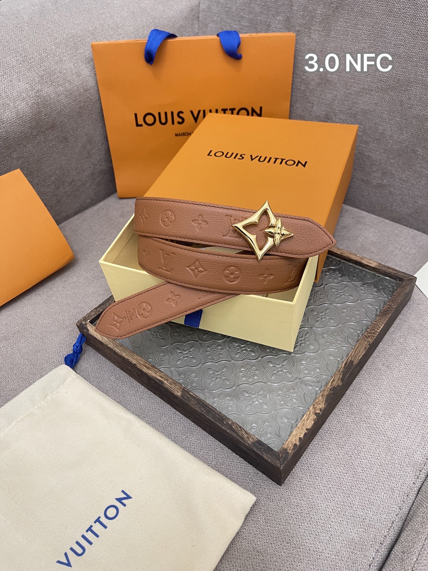Louis Vuitton Female Basic Belt Cow Leather M-l