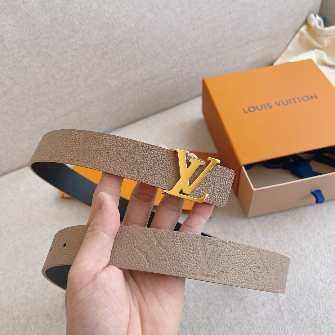 Louis Vuitton Female Basic Belt Cow Leather 30mm-m-l