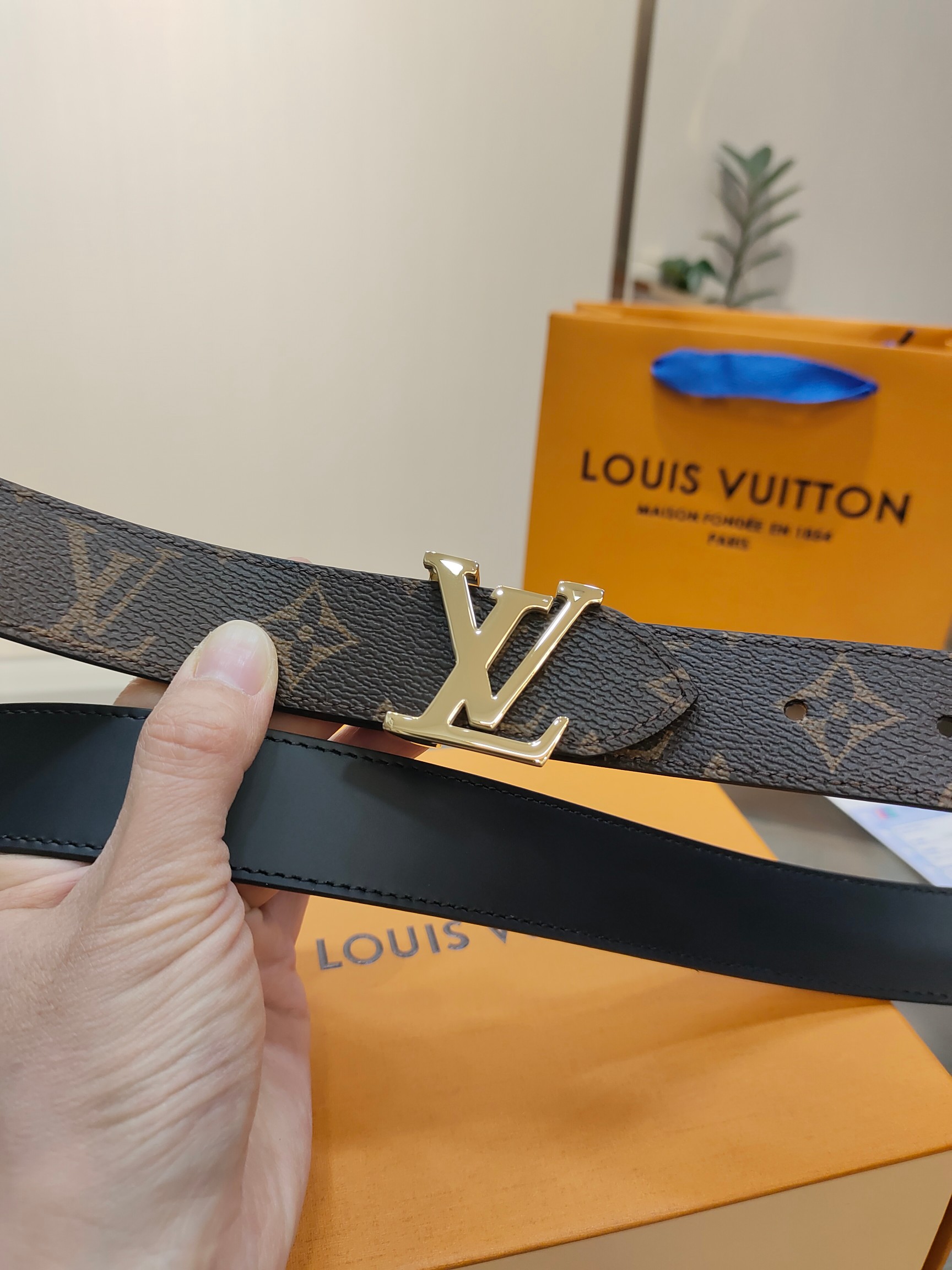 Louis Vuitton Female Basic Belt Cow Leather M-l