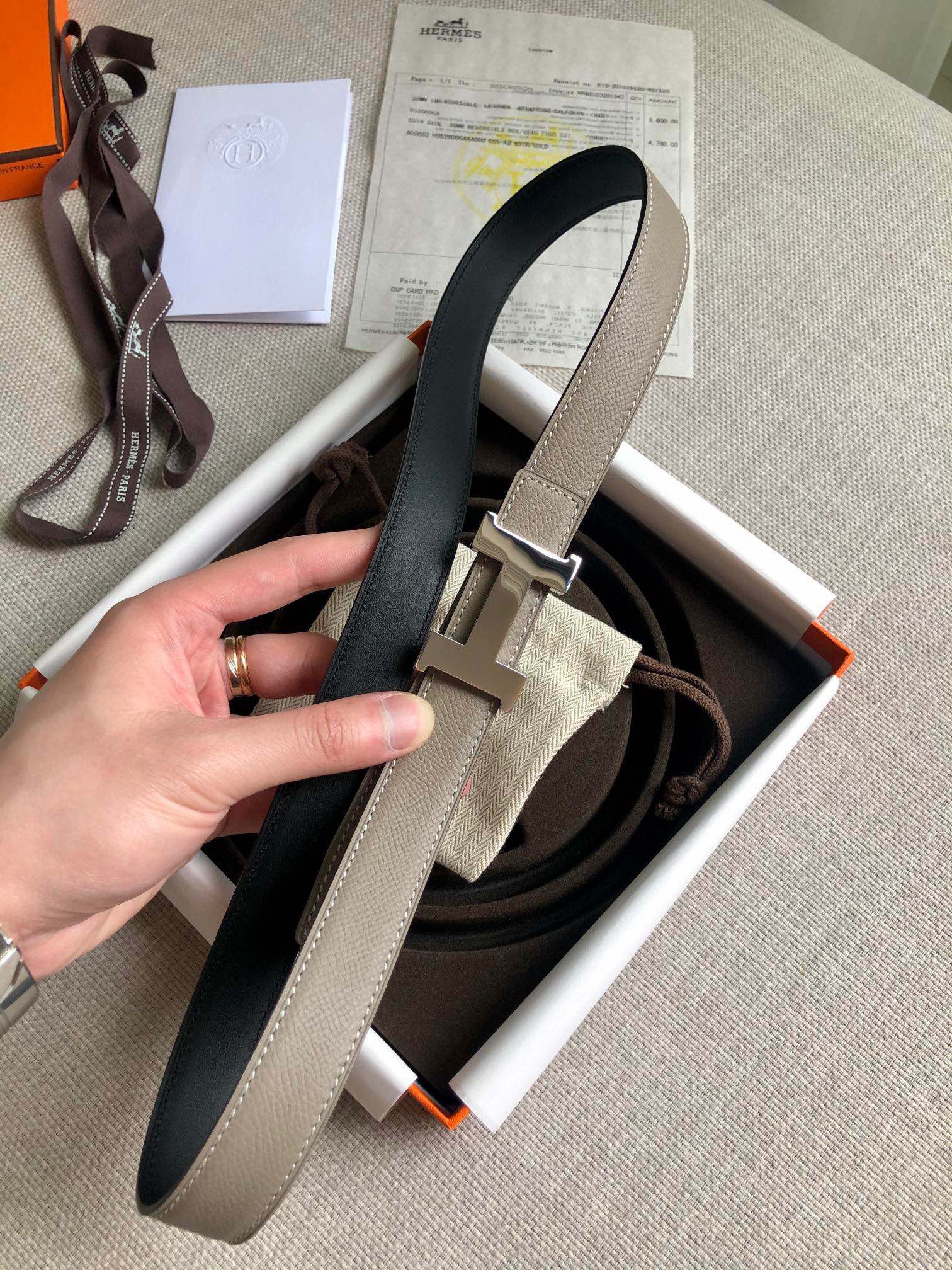 Hermès Female Leather Belt Cow Leather 24mm-s-m-l