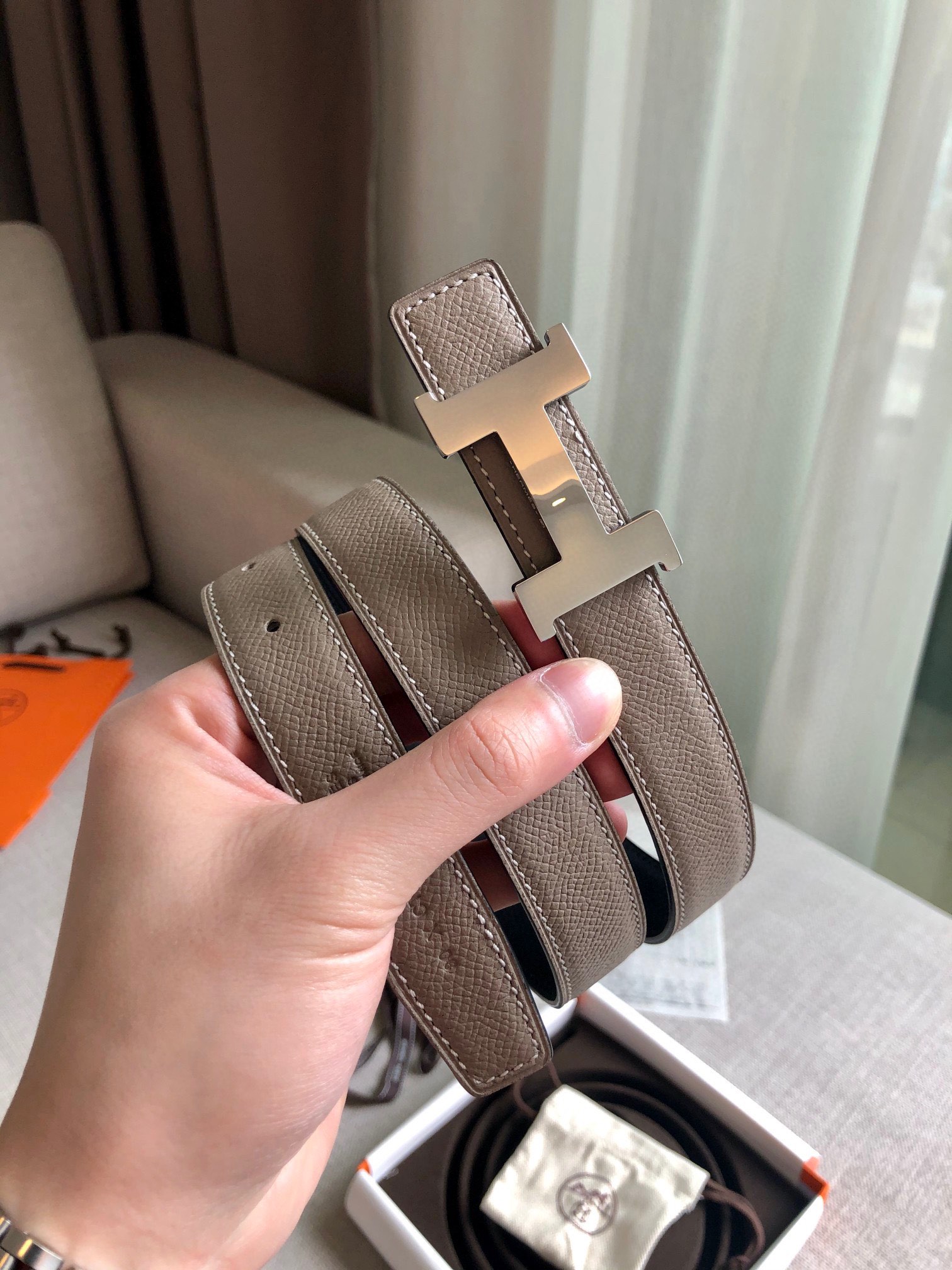 Hermès Female Leather Belt Cow Leather 24mm-s-m-l