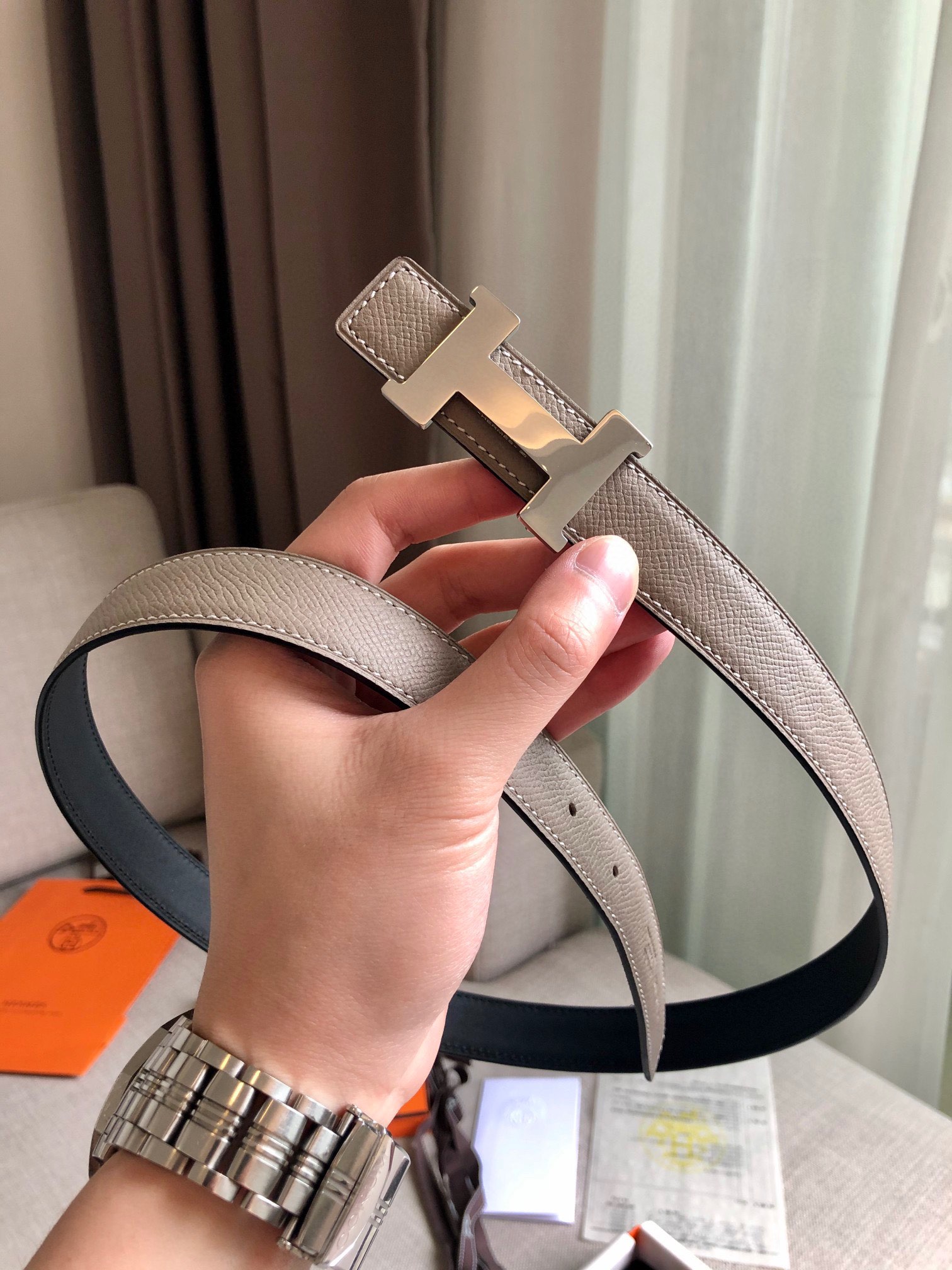 Hermès Female Leather Belt Cow Leather 24mm-s-m-l