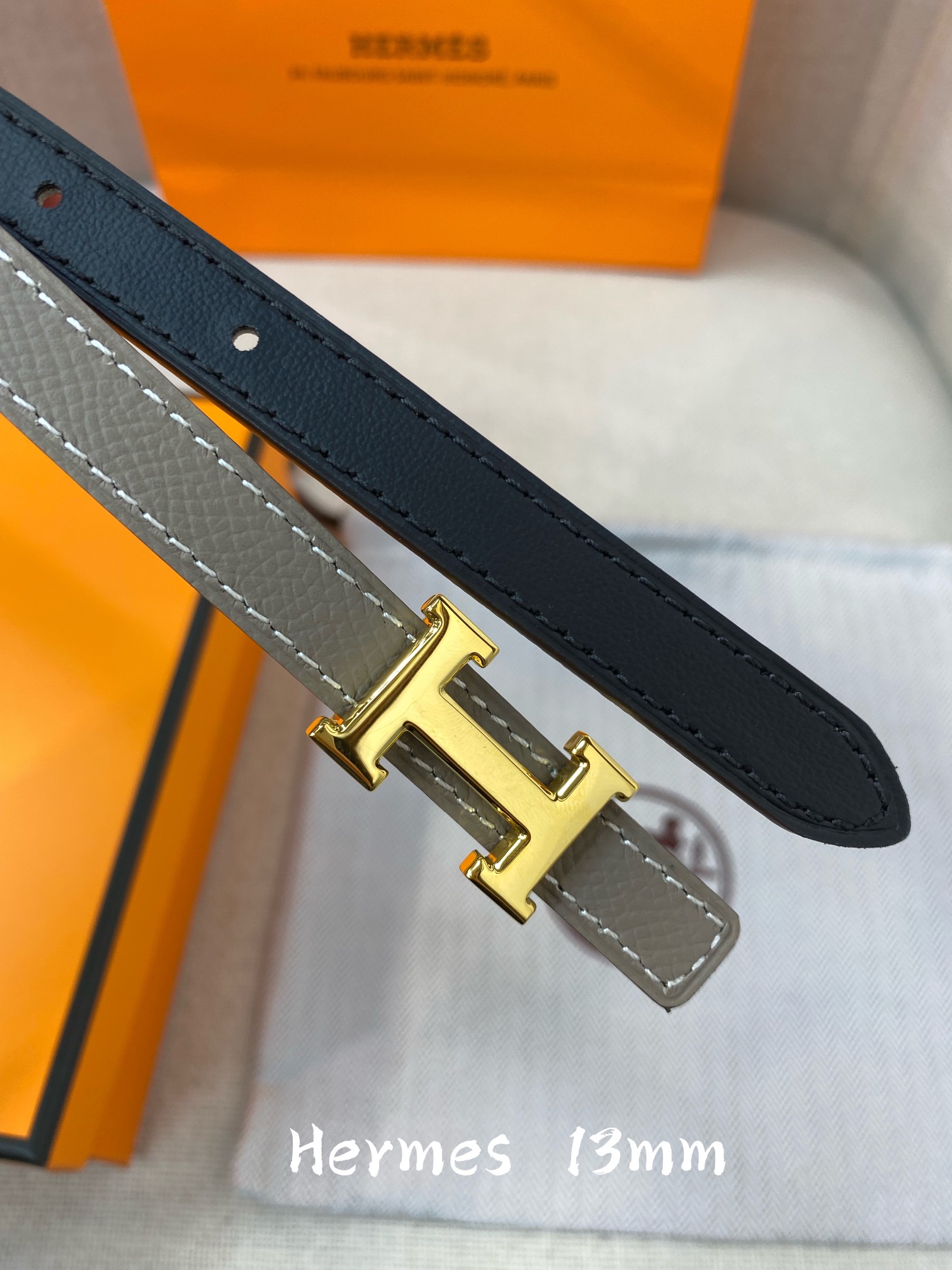 Hermès Female Leather Belt Cow Leather 13mm-s-m-l
