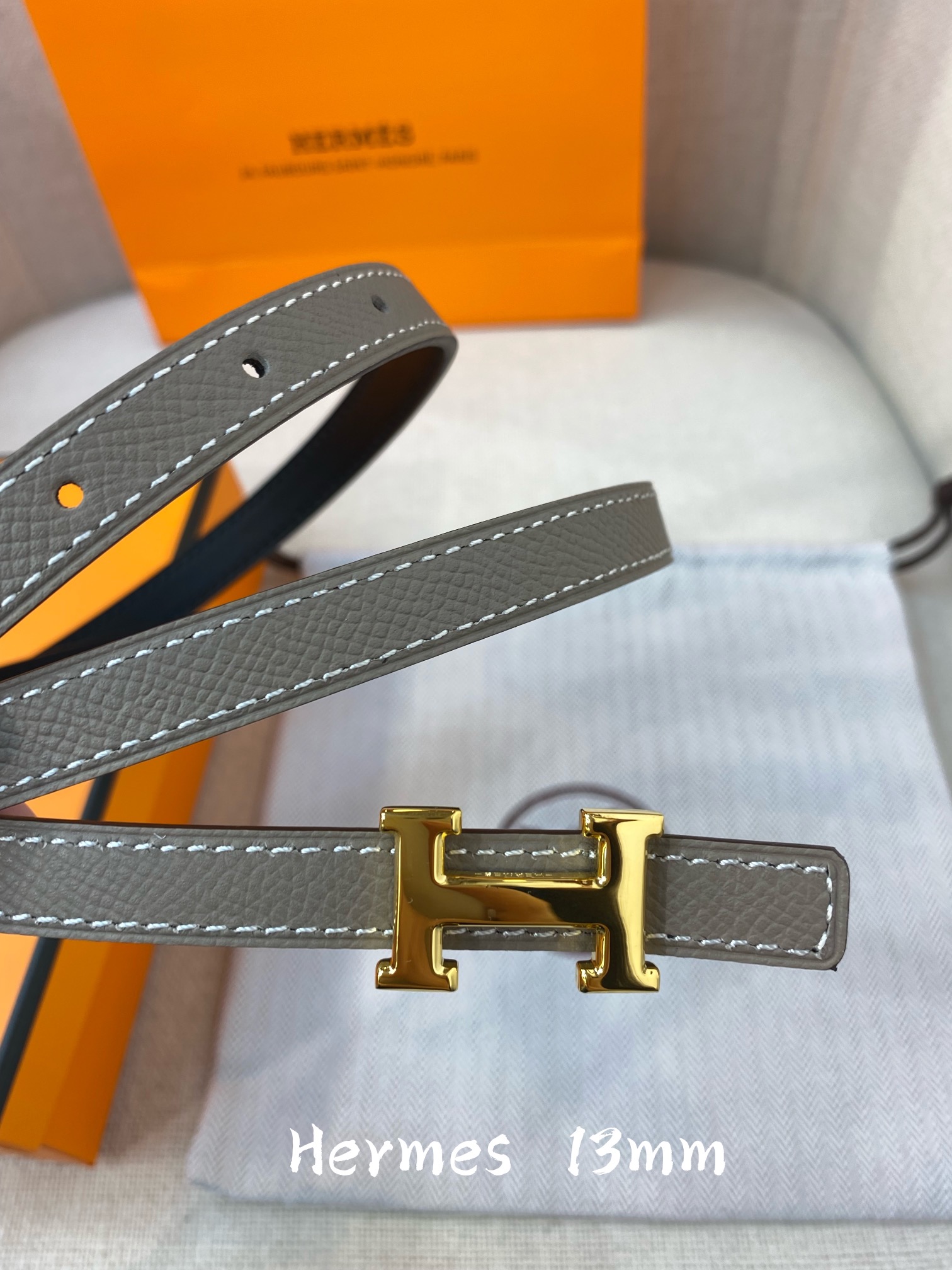 Hermès Female Leather Belt Cow Leather 13mm-s-m-l