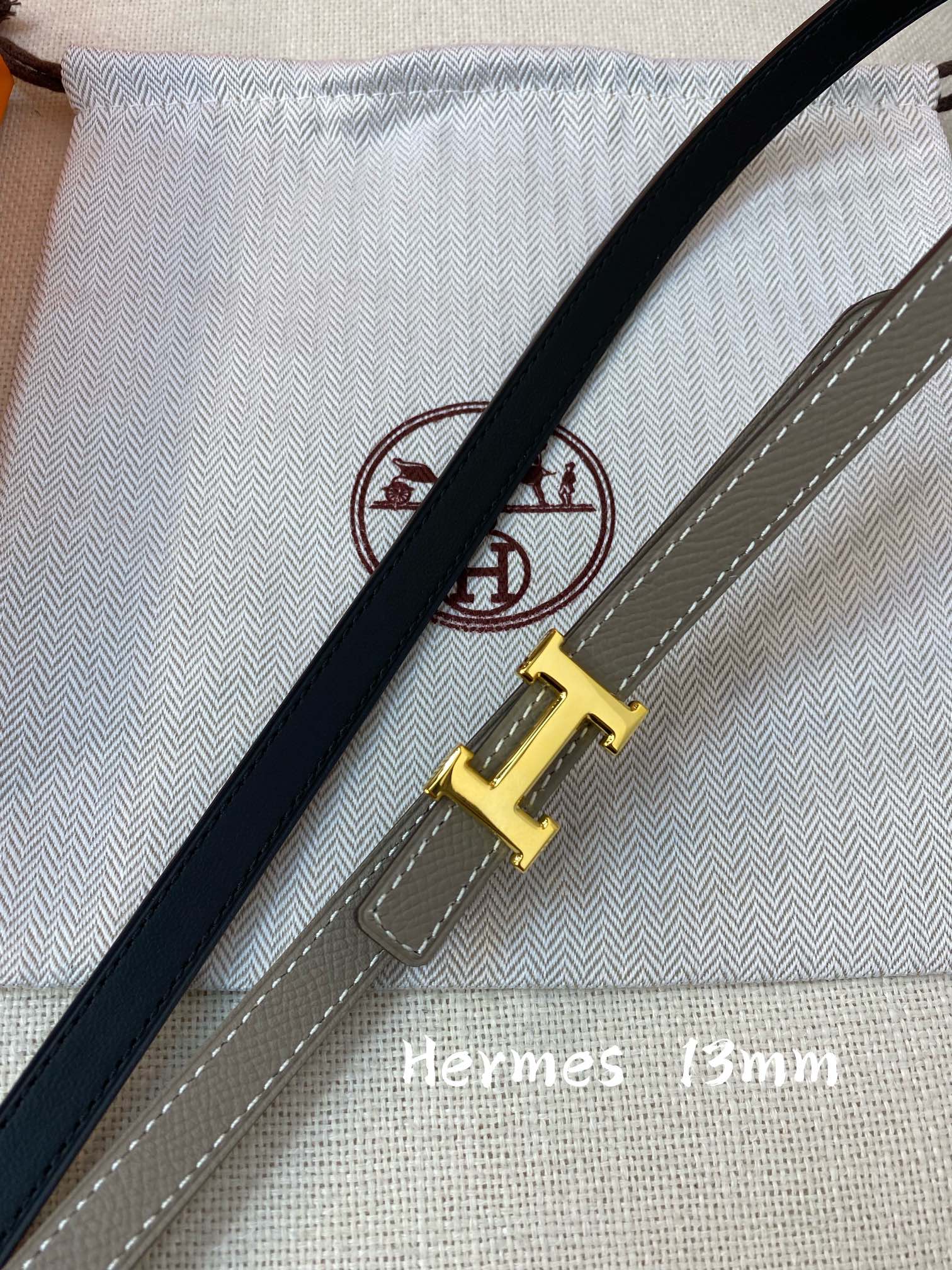 Hermès Female Leather Belt Cow Leather 13mm-s-m-l