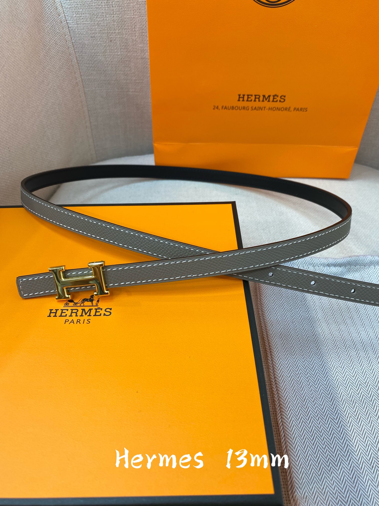 Hermès Female Leather Belt Cow Leather 13mm-s-m-l