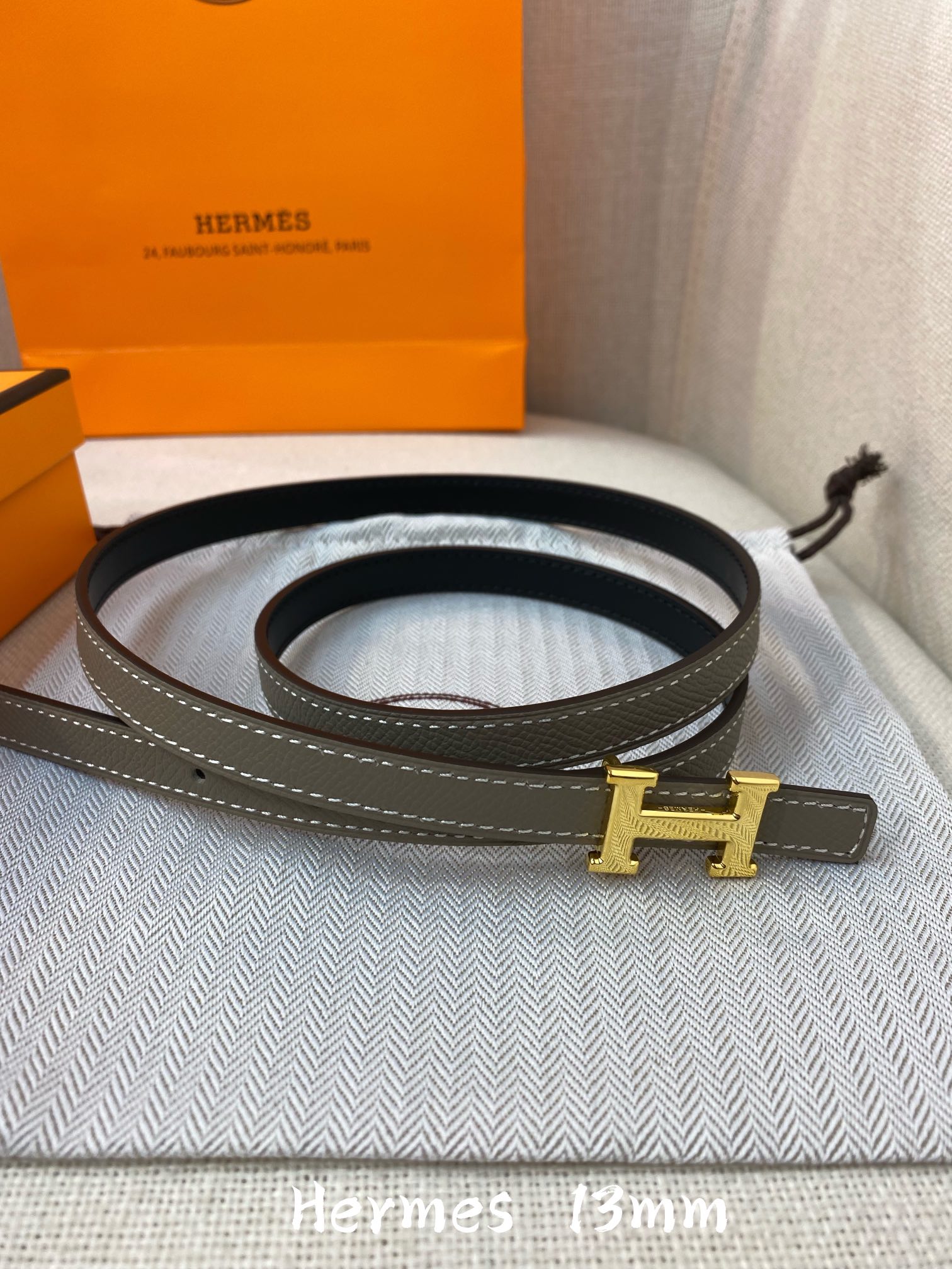 Hermès Female Leather Belt Cow Leather 13mm-s-m-l