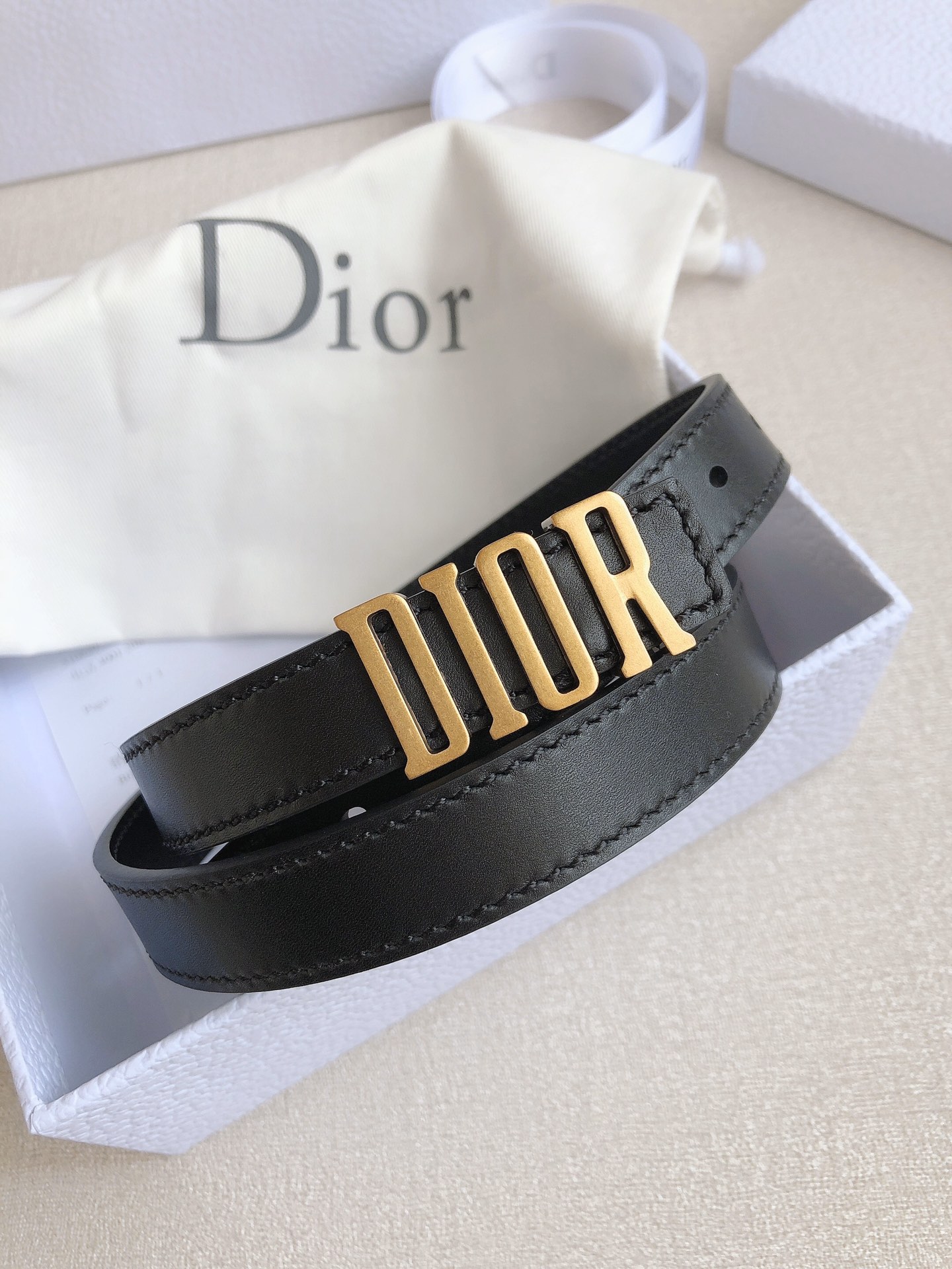 Dior Female Basic Belt Cow Leather Black S-l