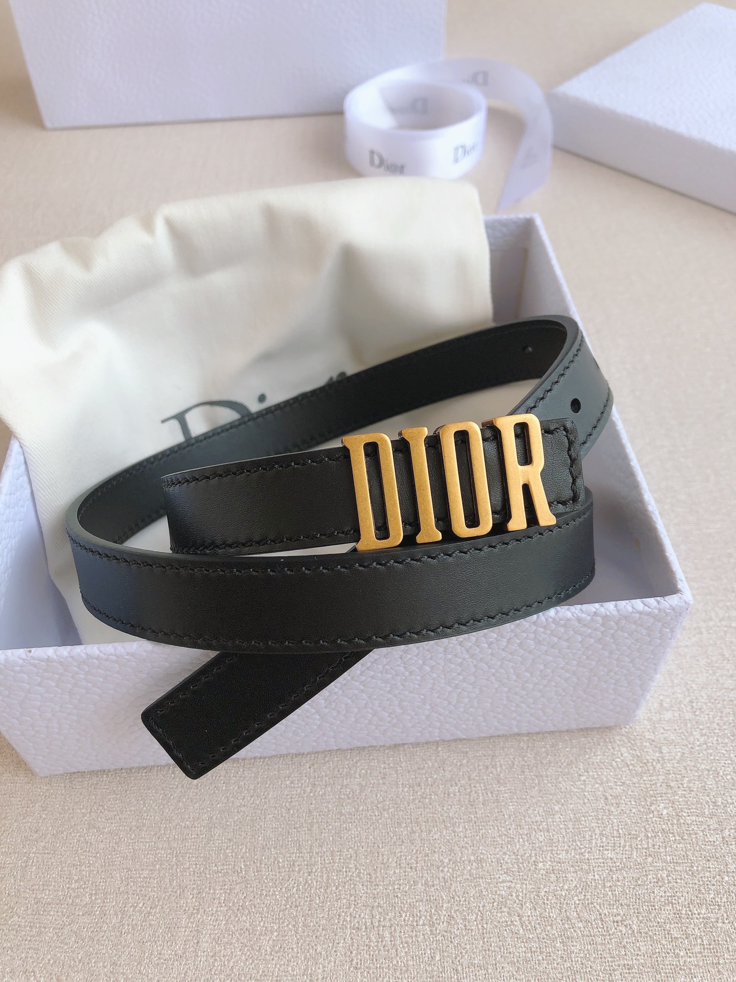 Dior Female Basic Belt Cow Leather Black S-l