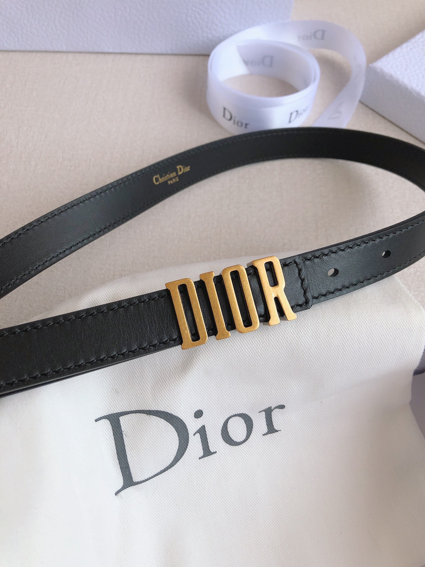 Dior Female Basic Belt Cow Leather Black S-l