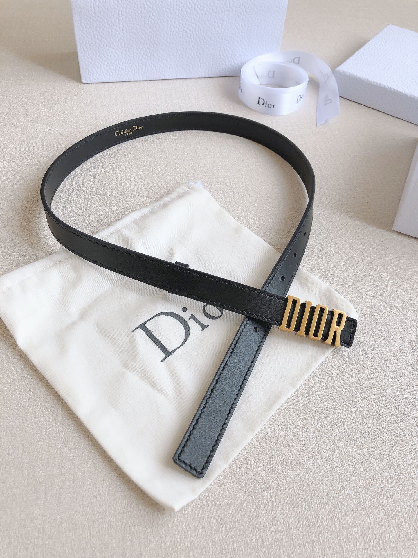 Dior Female Basic Belt Cow Leather Black S-l