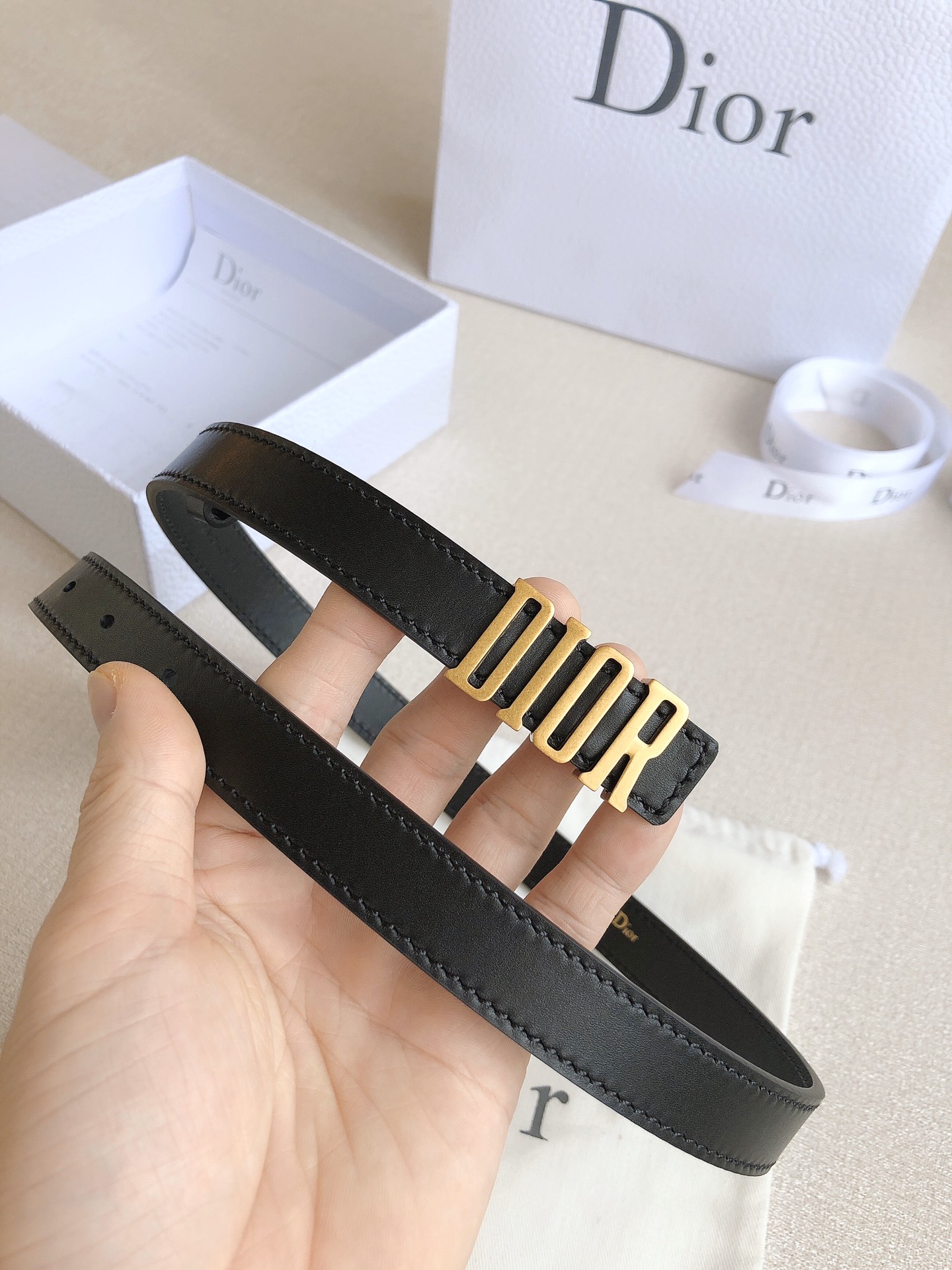 Dior Female Basic Belt Cow Leather Black S-l