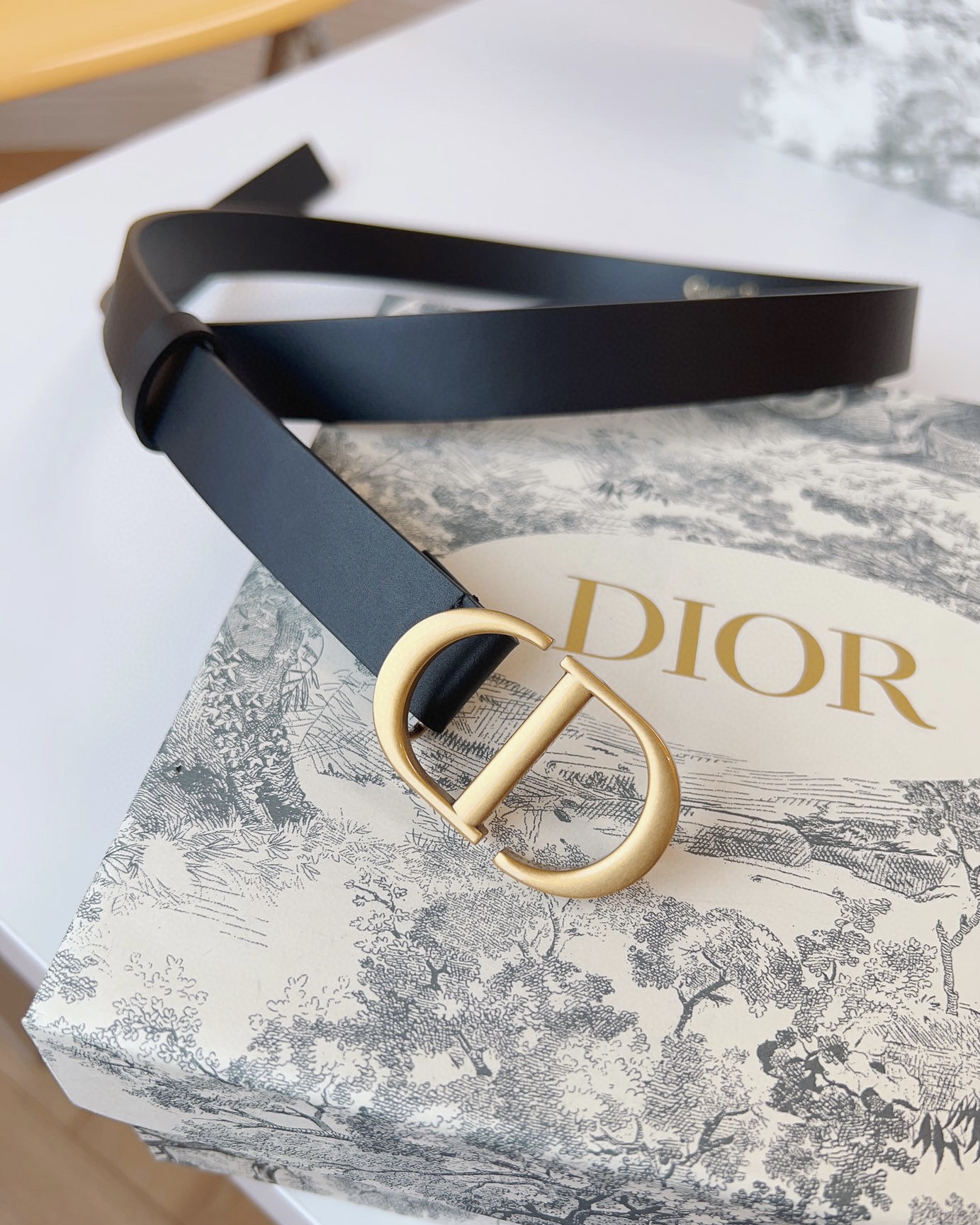 Dior Female Leather Belt Gold M