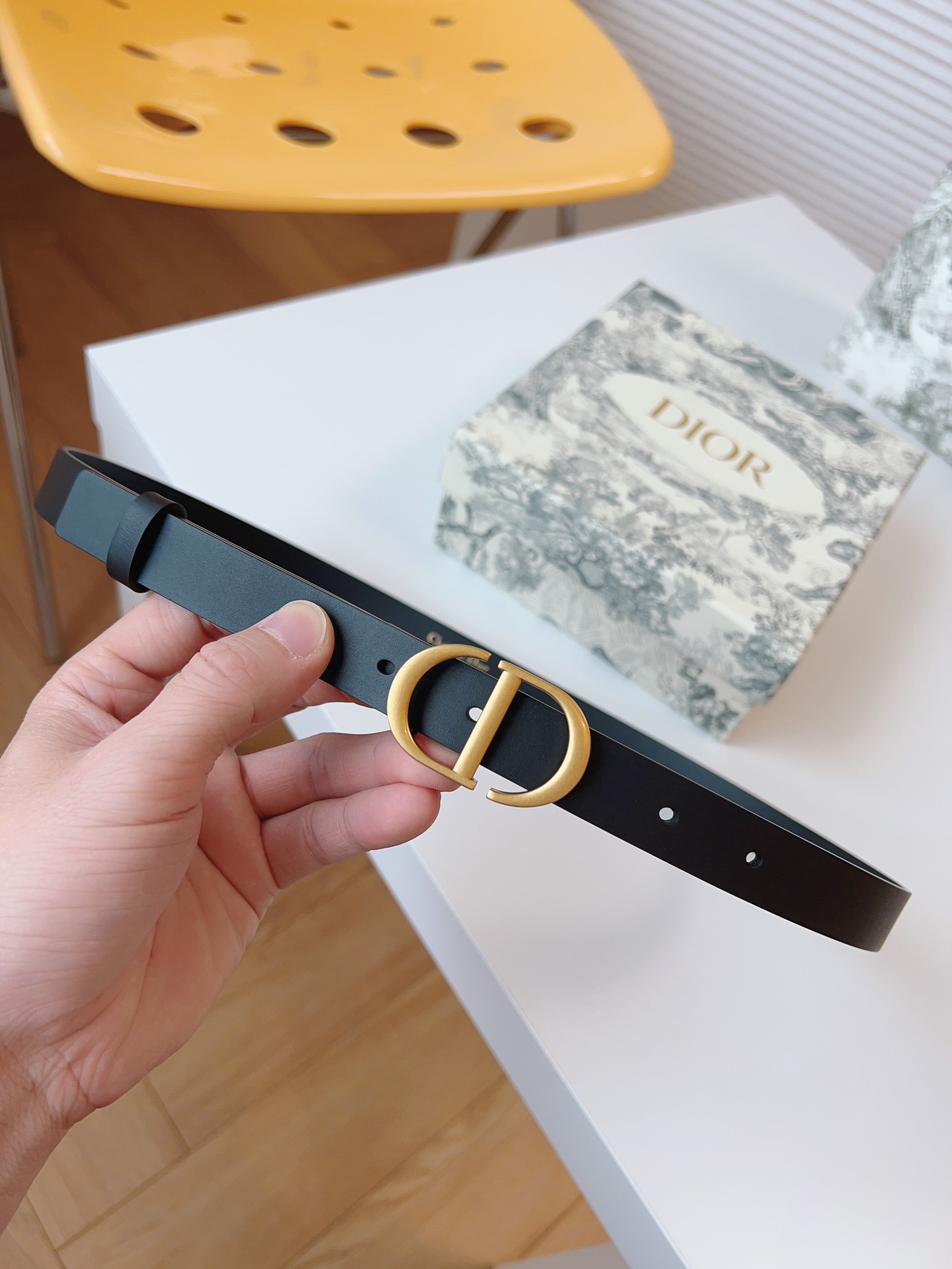 Dior Female Leather Belt Cow Leather Gold M