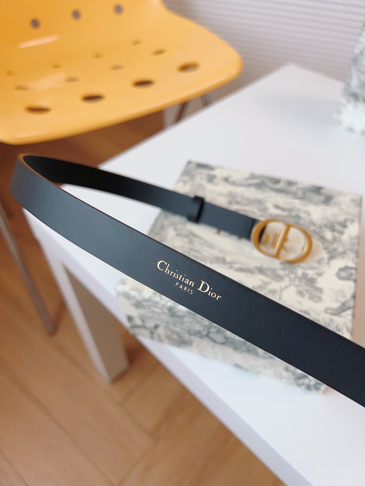Dior Female Leather Belt Cow Leather Gold M