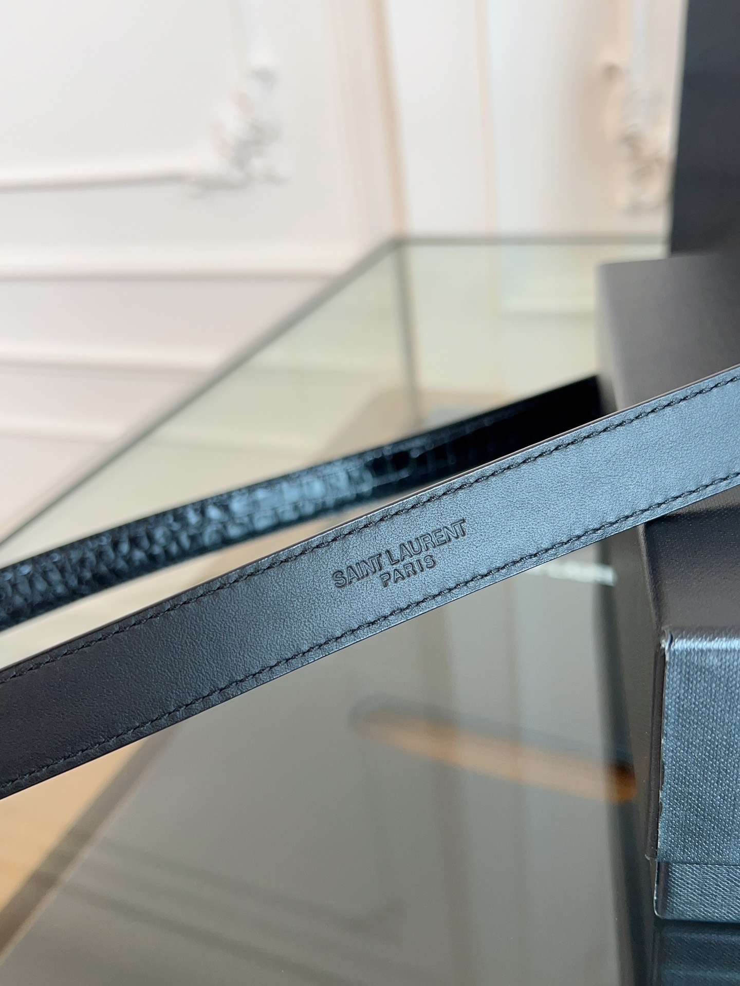 Saint Laurent Female Basic Belt Cow Leather Black S-l