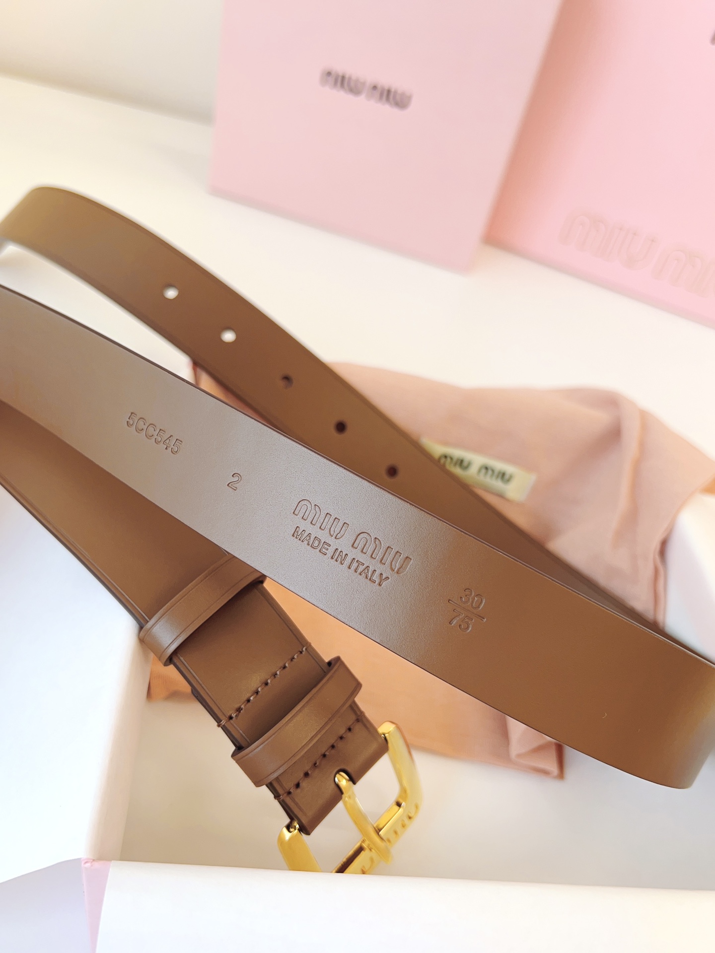 Miu Miu Female Leather Belt Cow Leather M-l